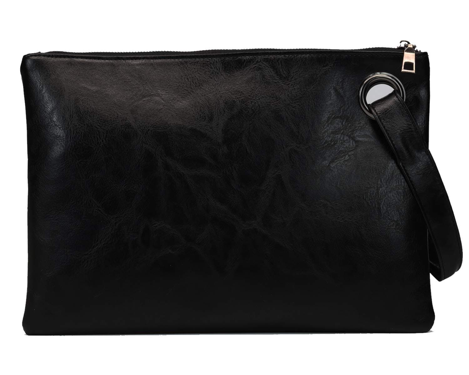 Womens Oversized Clutch Bag Large PU Leather Pouch Evening Handbags Envelope Purse with Wristlet Shoulder Lady