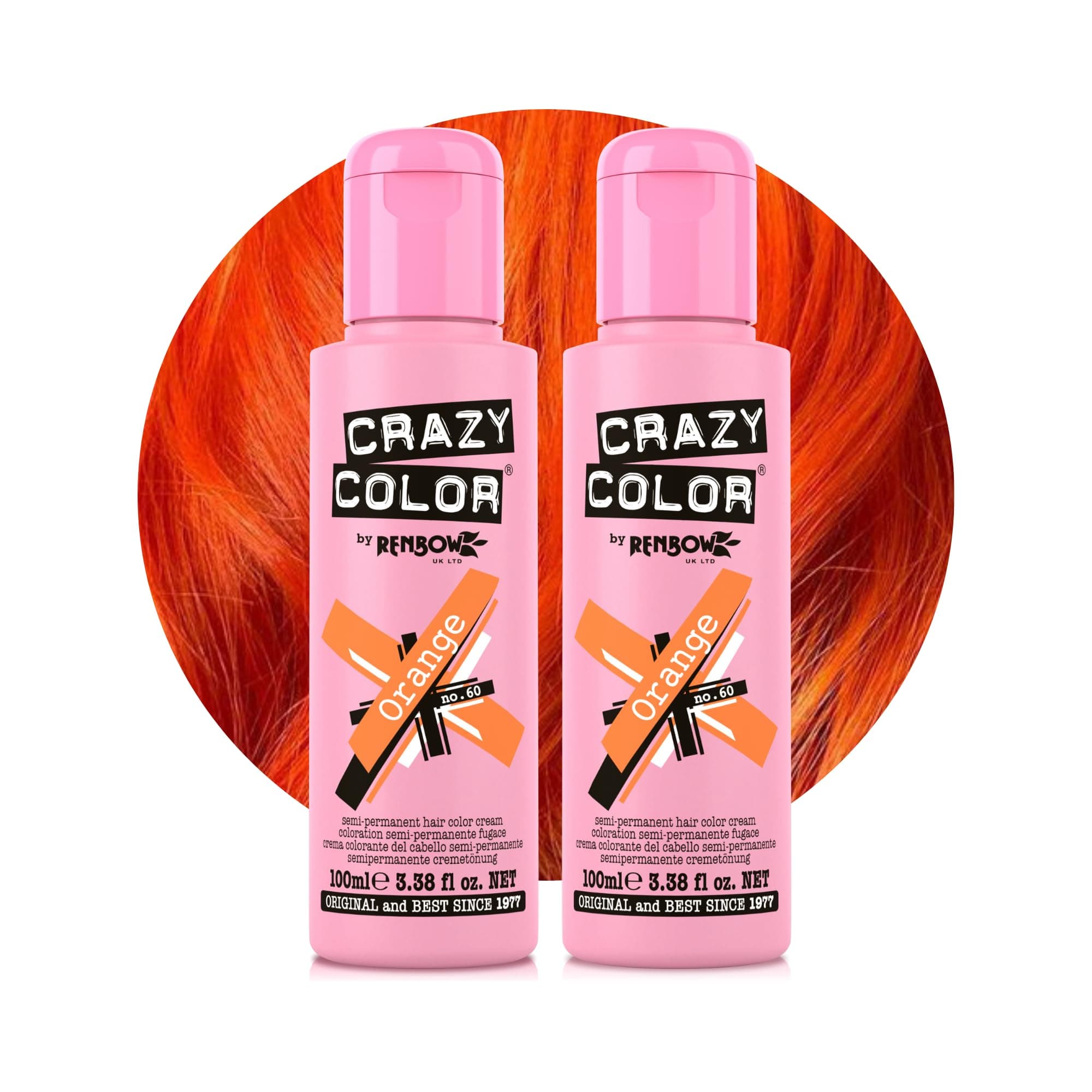 Vibrant Orange Semi-Permanent Duo Hair Dye. Highly Pigmented Vibrant Copper Conditioning & Oil Nourishing Vegan Formula | No Bleach or Ammonia | 200ml
