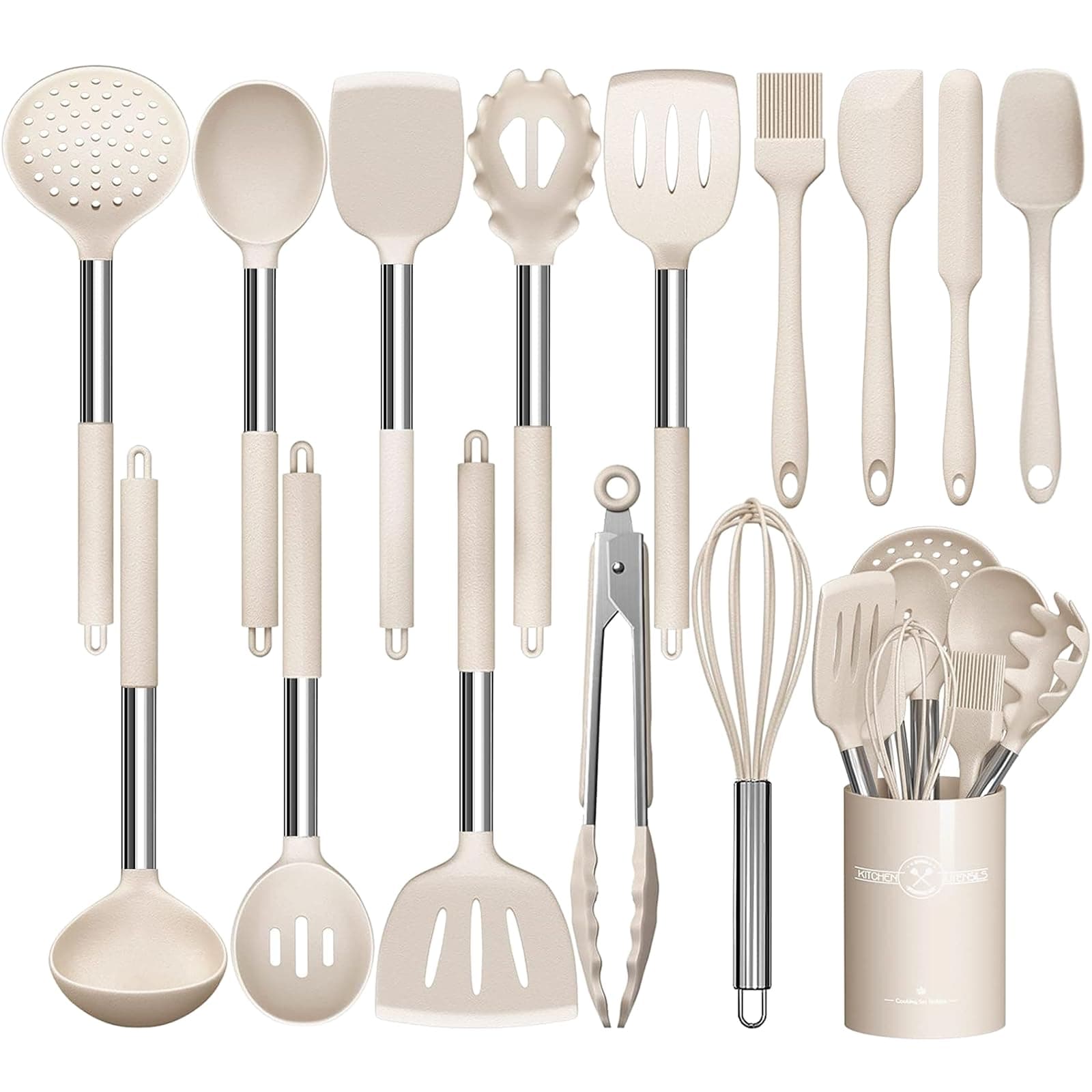 Kitchen Utensils Set Stainless Steel 15 Pieces Non-Stick Cookware Spatula Gift