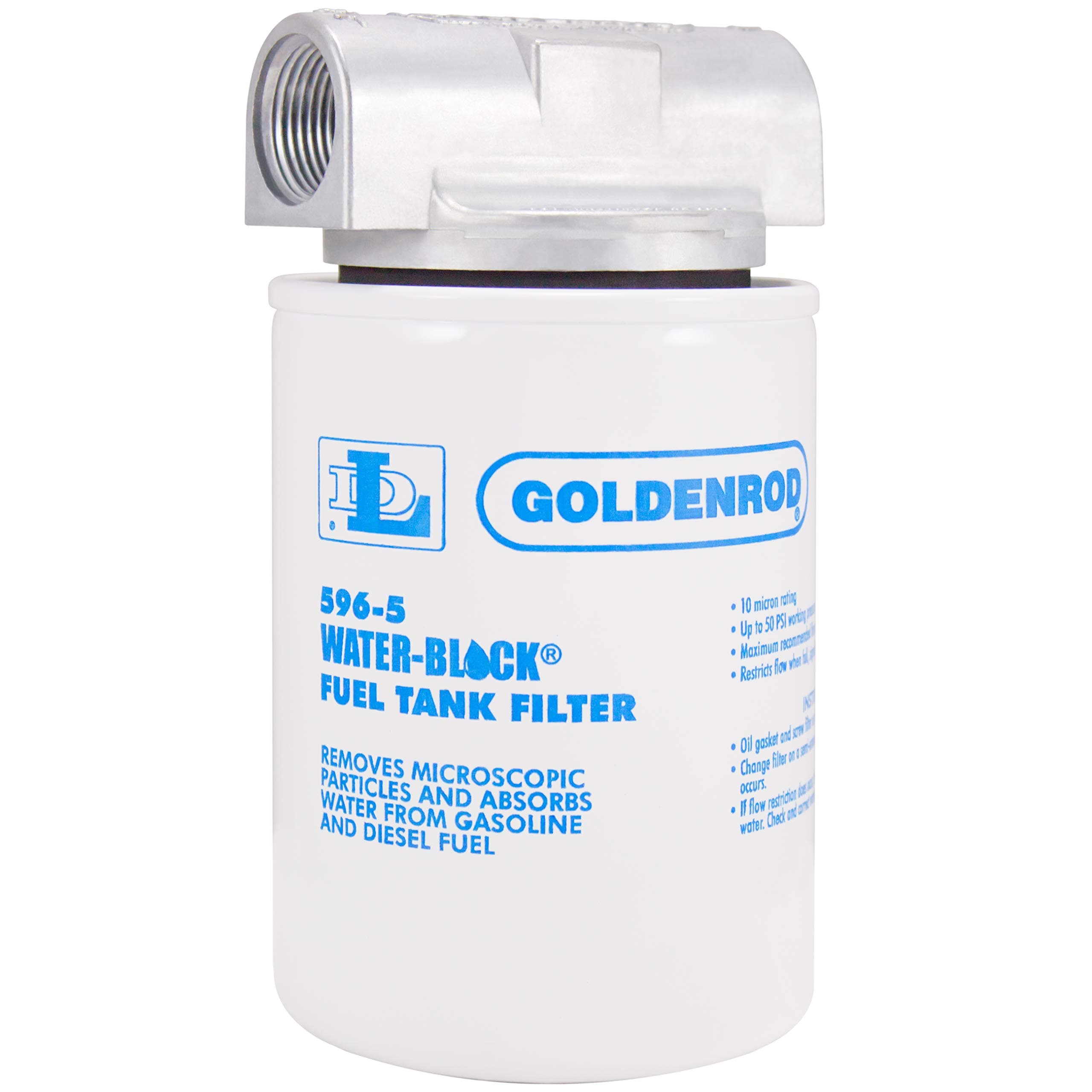 GOLDENROD (596-3/4) Canister Water-Block Fuel Tank Filter with 3/4" NPT Top Cap
