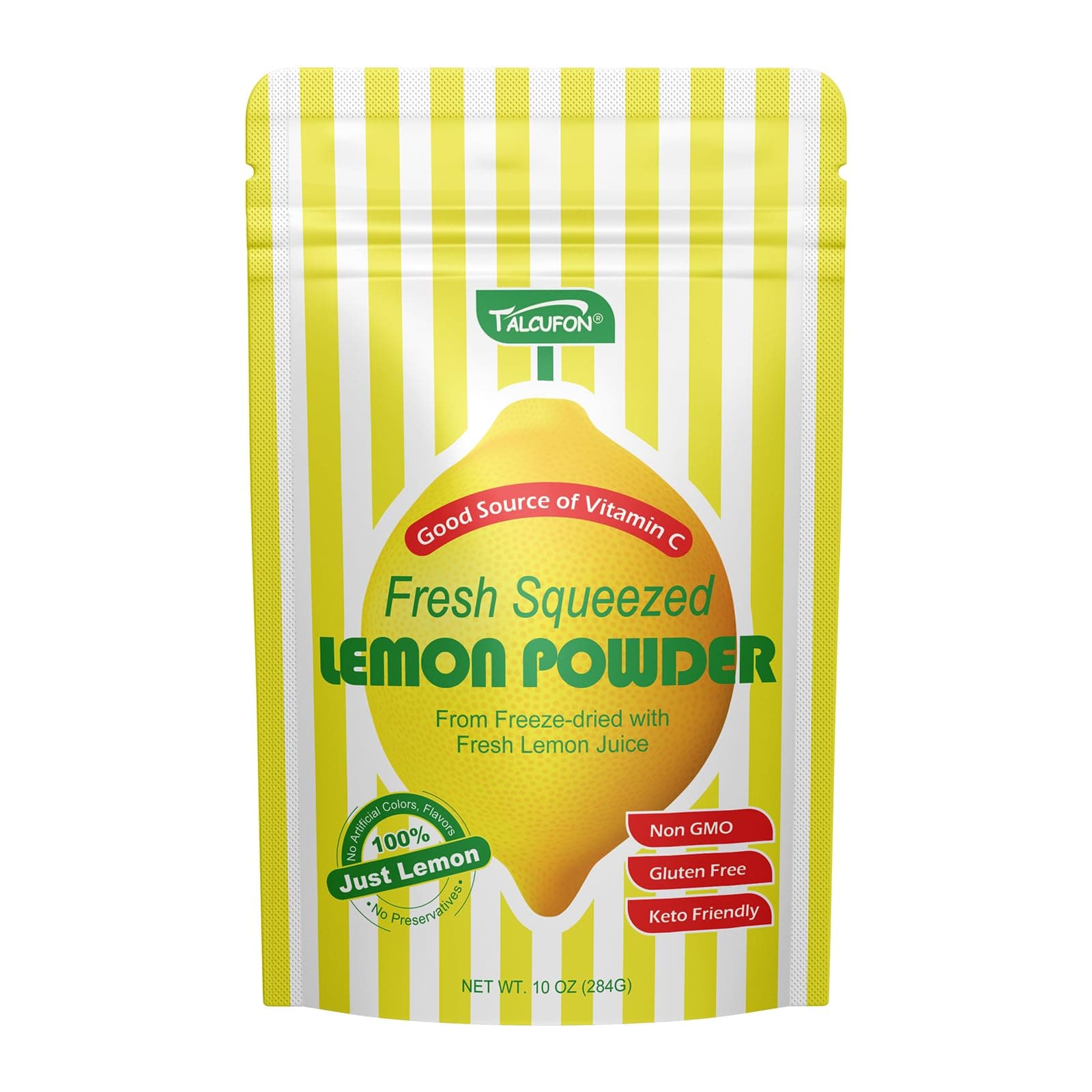 Freshly Squeezed Lemon Powder 10 Oz, Just Cold Pressed, Freeze Dried Lemon Juice Powder No Added Sugar, Gluten Free, Non-GMO Great Flavor for Drinks, Smoothie, & Beverages 284G