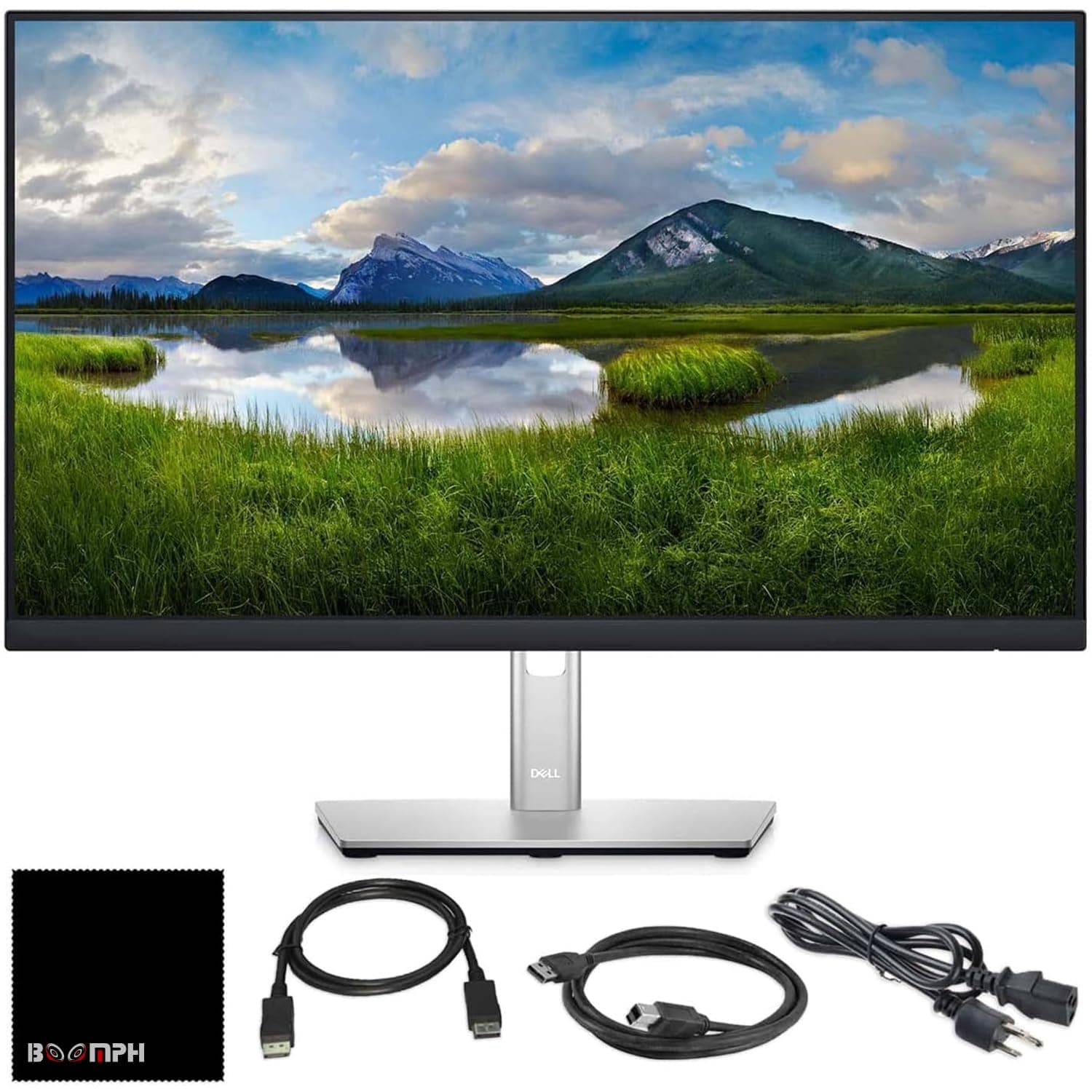 Dell P2725H 27" Full HD IPS Monitor – 1080p, 16:9, DisplayPort & USB 3.0 Cables – Latest Model – Boomph's Comprehensive Ultimate Performance Cloth Solution for Your Workspace