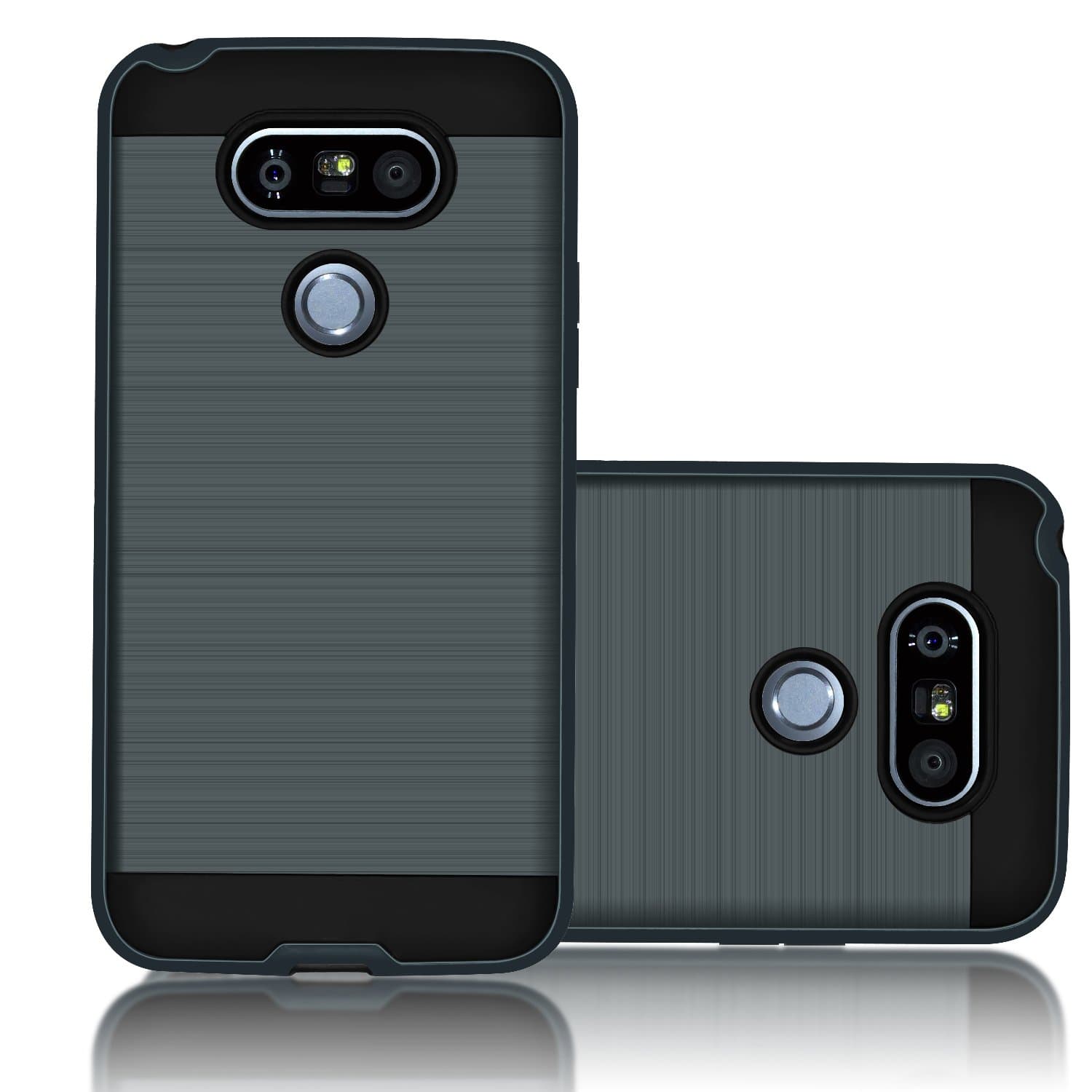 LG G5 Case, Carkoci Brushed Metal Texture, Shock Absorbent, Slim Fit, Drop Protection Rugged Cover for LG G5 Mobile Phone