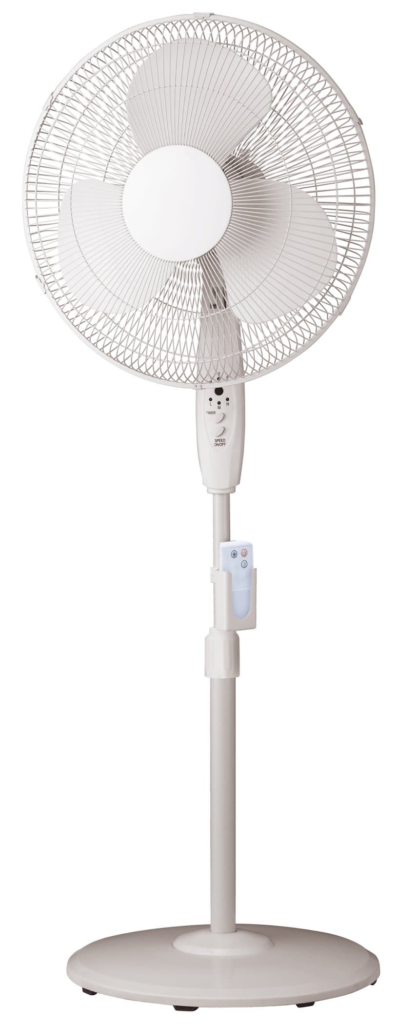 Pelonis FS40-8JR 16" White 3-Speed Oscillating Pedestal Fan W/Remote