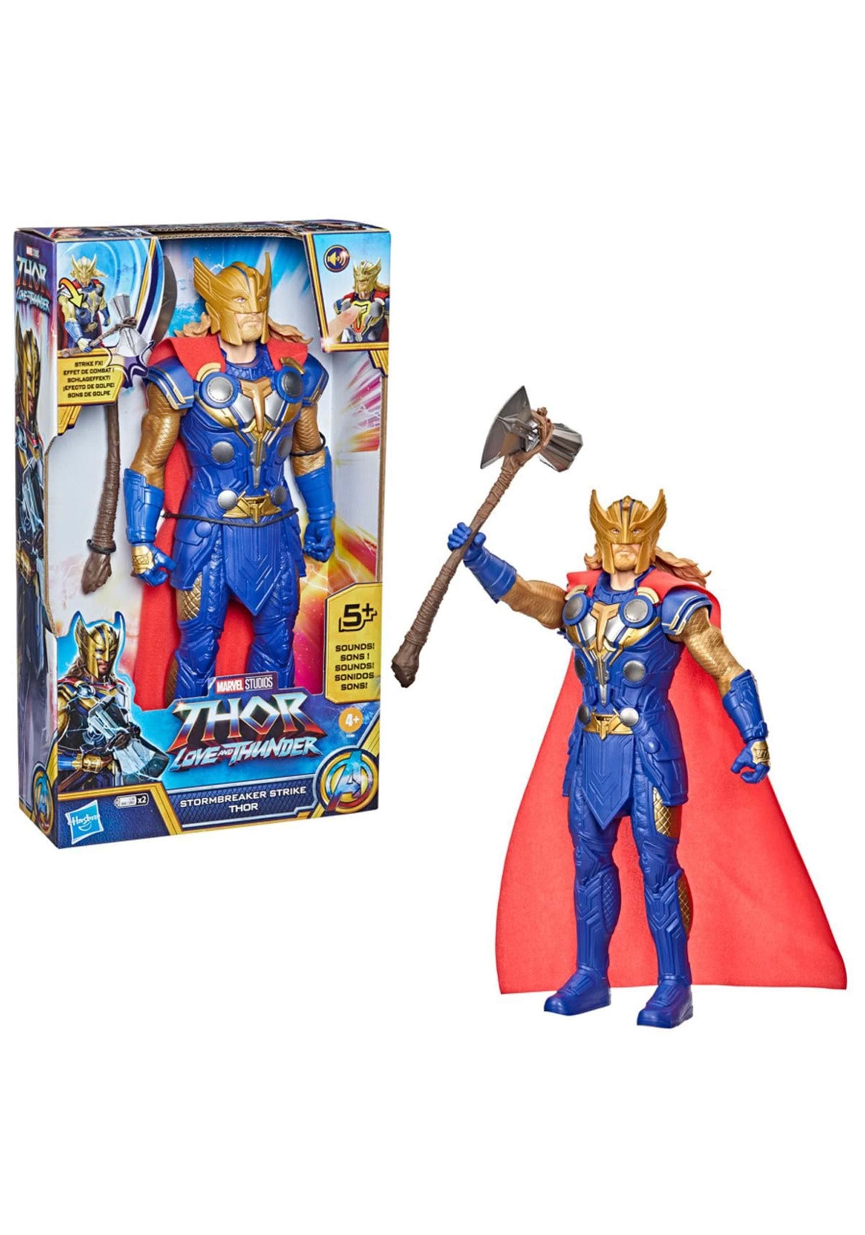 Studios’ Thor: Love and Thunder Stormbreaker Strike Thor Toy, 12-Inch-Scale Electronic Action Figure, Toys for Kids Ages 4 and Up