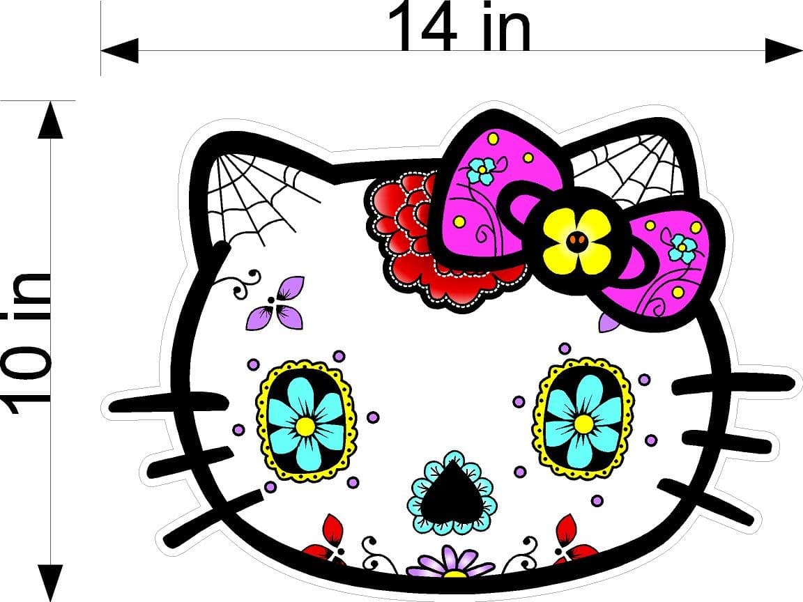 In Touch Huge Hello Kitty Sugar Skull Sticker Decal