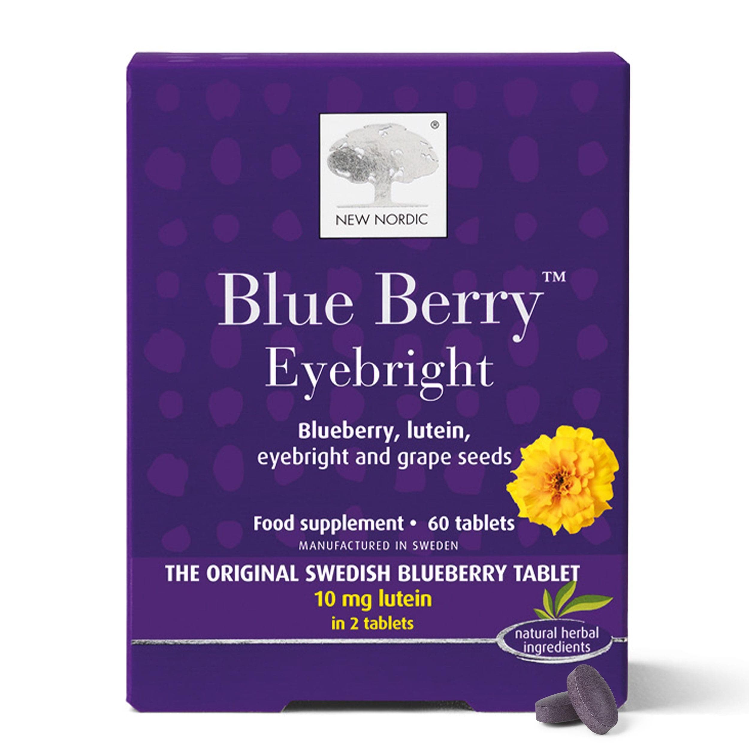 New Nordic Blue Berry Eyebright 60 Tablets, 10 g, 740