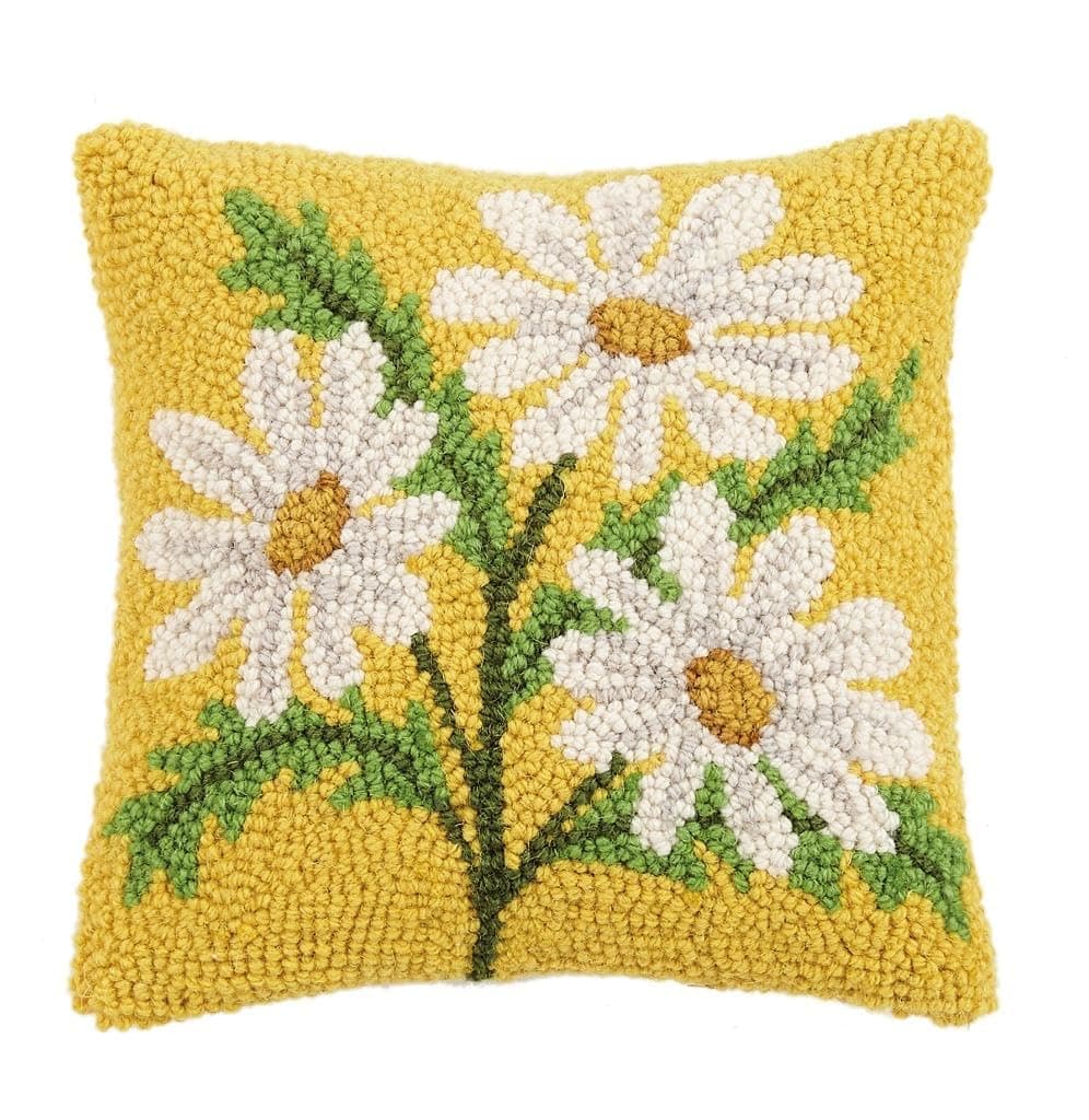 30JES1592C10SQ Daisy Hook Pillow, 10-inch Square, Wool and Cotton