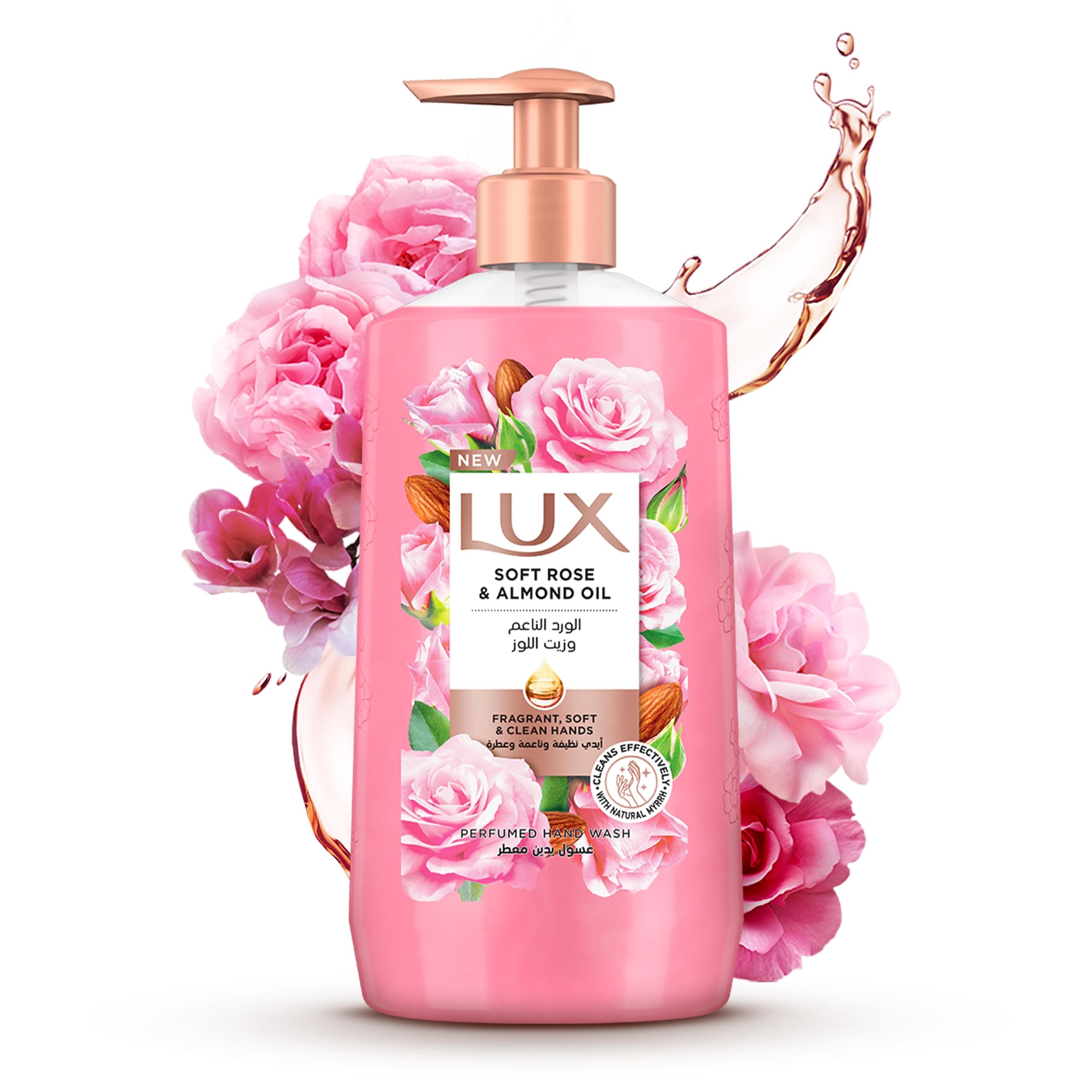 Perfumed Liquid Hand Wash, Soft Rose, with Almond Oil & Glycerin, for Fragrant, Soft and Clean Hands, 250ml