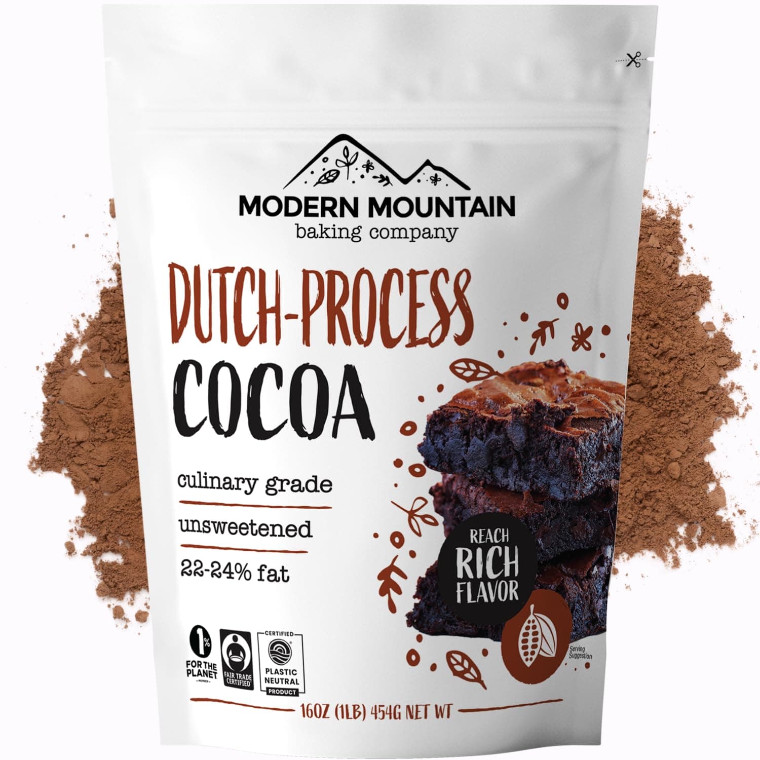 Grehge ) Dutch Processed Cocoa Powder, Unsweetened, Extra Rich Cocoa Flavor, 22-24% Fat, Premium Culinary Grade, All Natural, Perfect Cocoa for Baking and Cooking