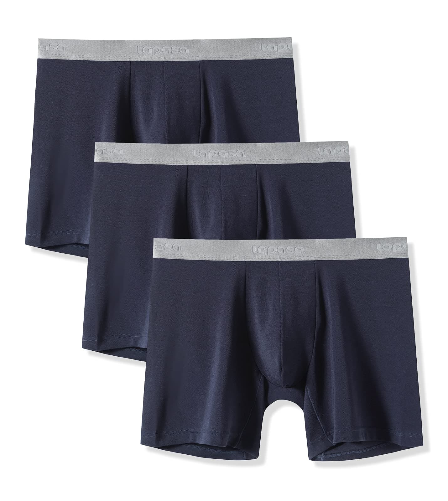LAPASA Men's Boxer Briefs 3-Pack Cool MicroModal Stretch Underwear Trunks Comfort Soft Breathable M71