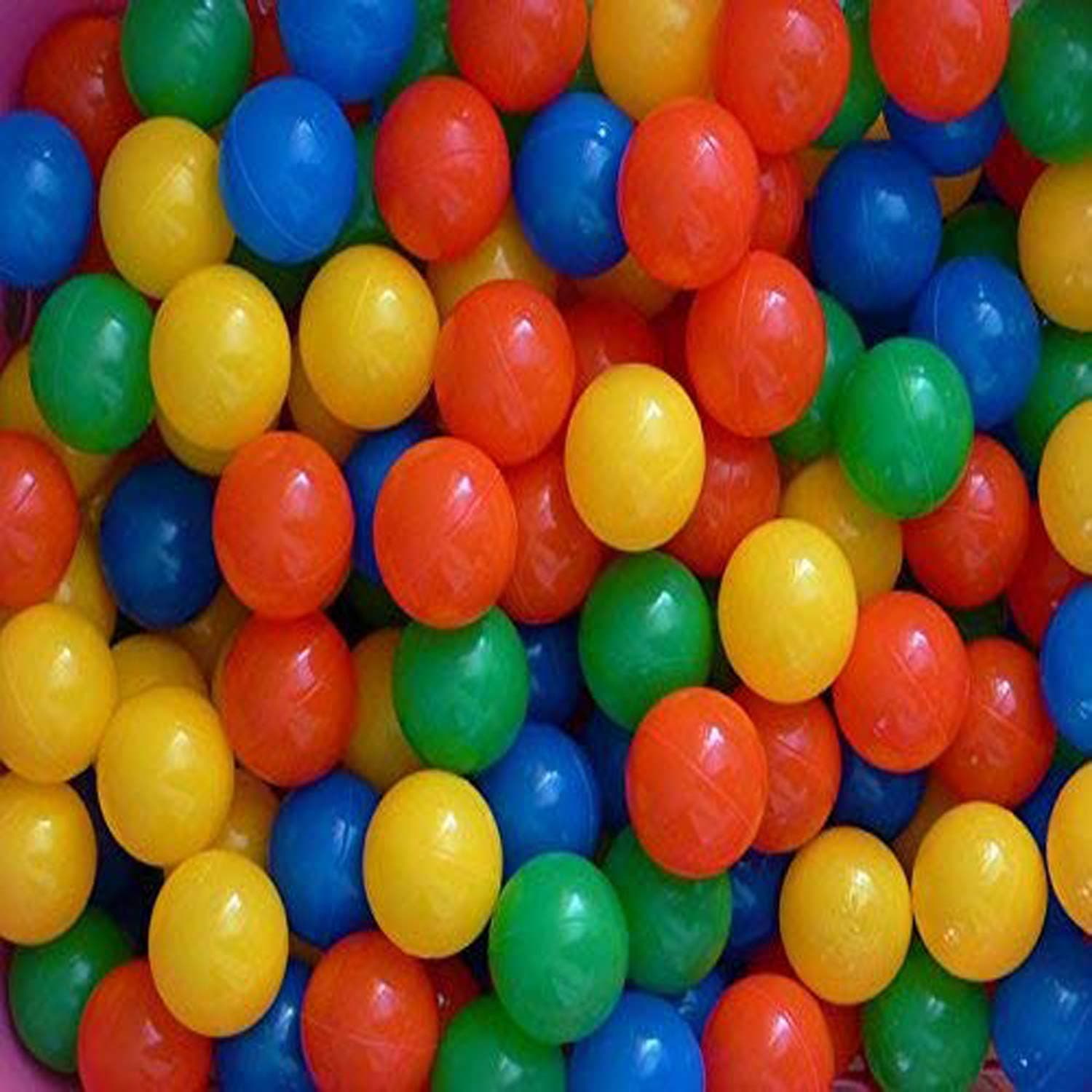 NHR Premium Plastic, Genuine Quality Big Size Colourful Kids Pool Balls for Fun, Multi Colour, 8 CM Diameter Similar Size Cricket Ball, for Play in Ball Pool, Baby Bath tub, Play Tent Set of 50