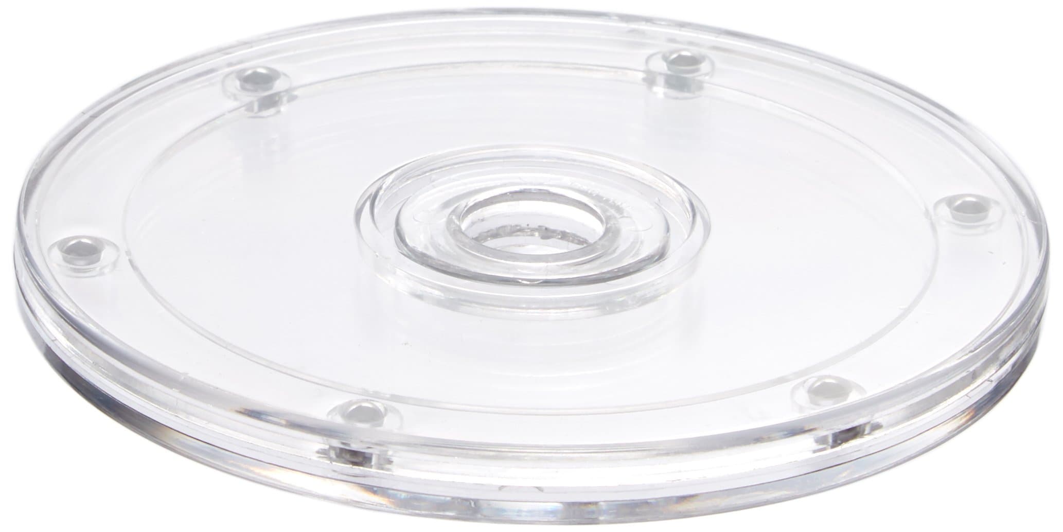 Azar Displays 610166-CLR 6" Wide Revolving Display Base-FLAT in Clear (10 Pack)