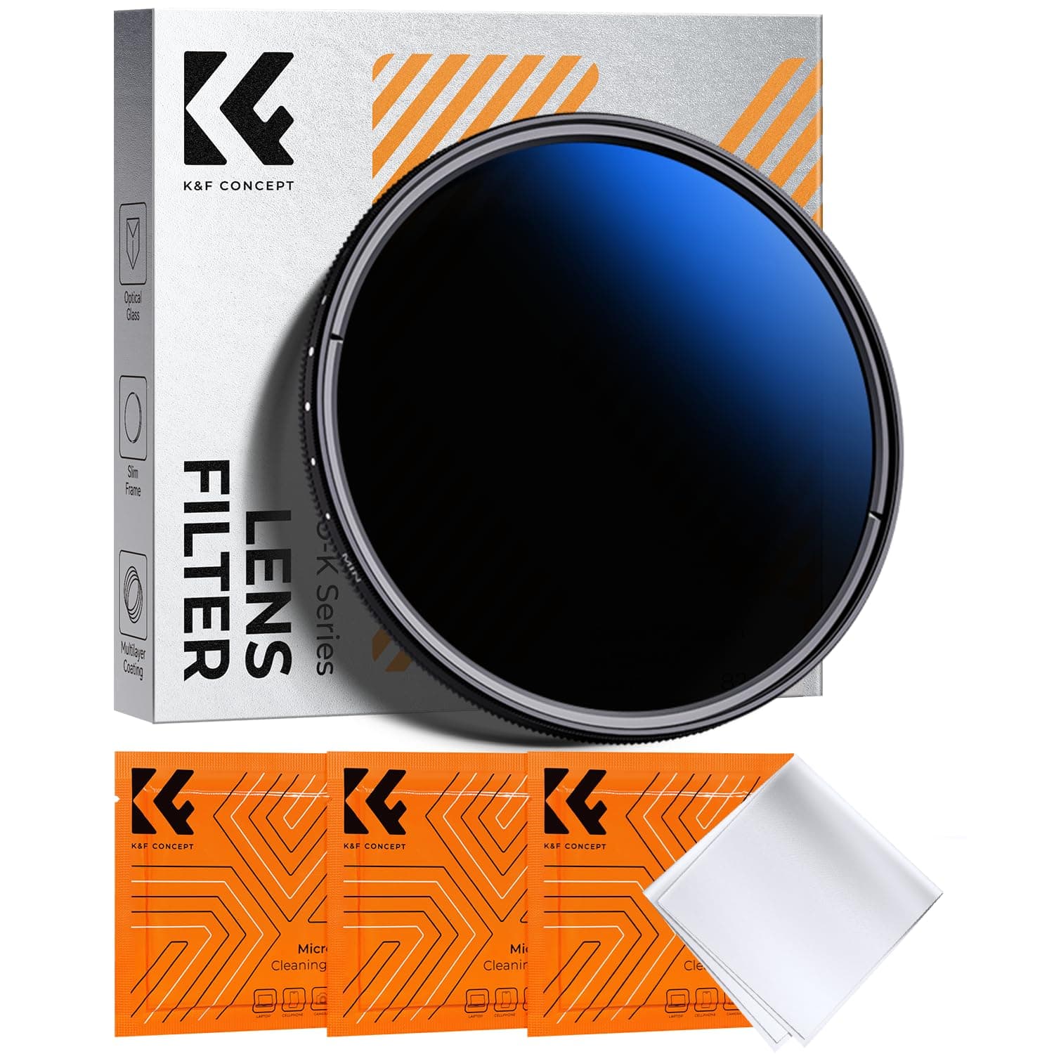 49mm Variable ND Lens Filter ND2-ND400 (1-9 Stops) 18 Multi-Layer Coatings Adjustable Neutral Density Ultra Slim Lens Filter for Camera Lens (K-Series)