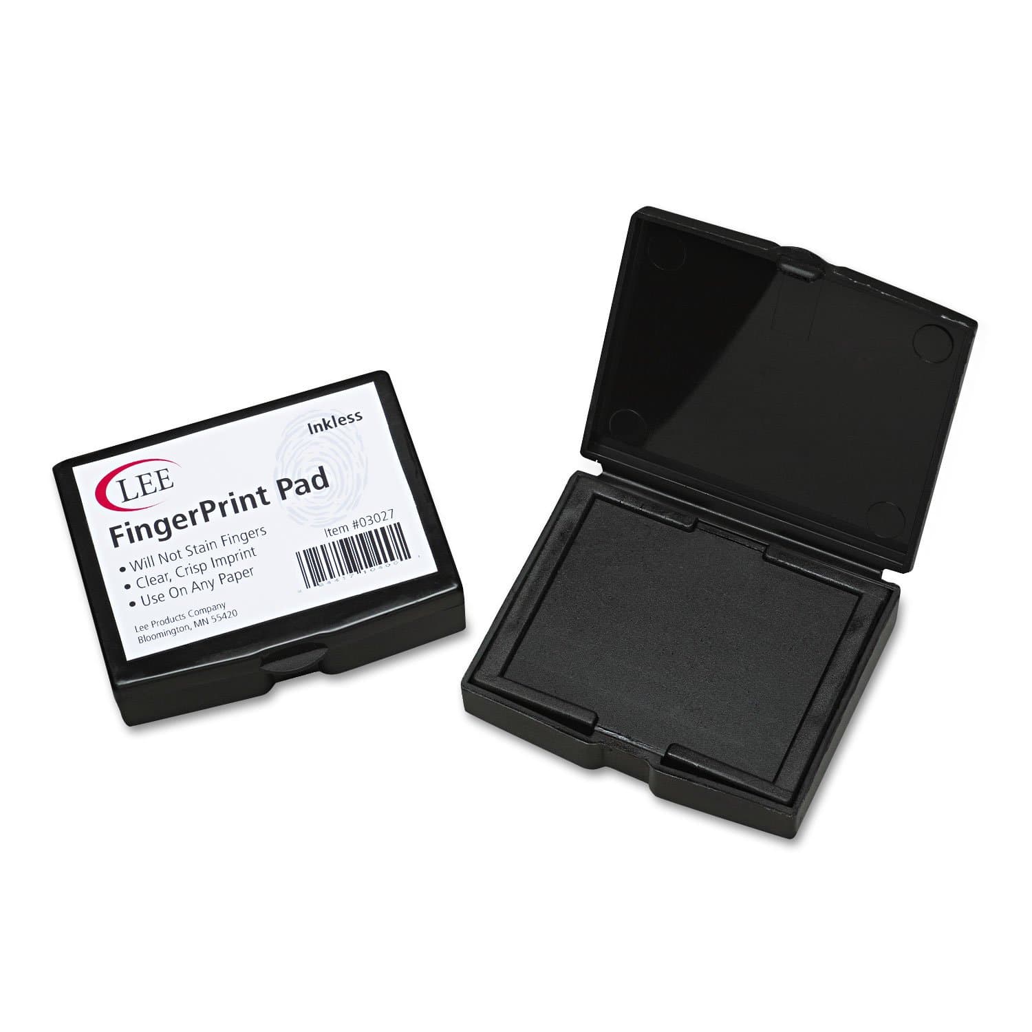 Lee Products Co. Inkless FingerPrint Pad (S03027),Black,0.5" x 2.3" x 1.8"