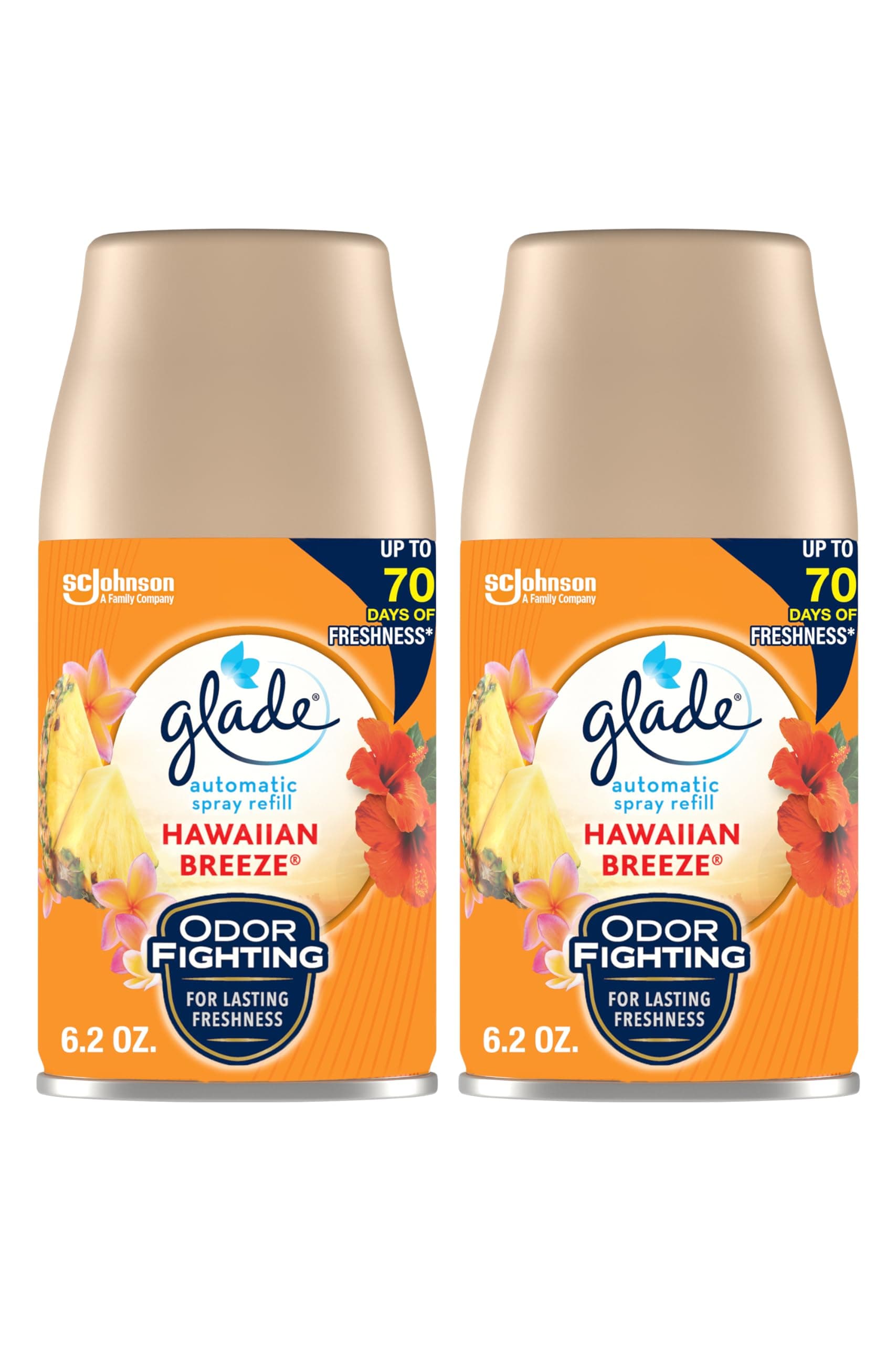Glade Automatic Spray Refill, Air Freshener for Home and Bathroom, Hawaiian Breeze, 6.2 Oz, 2 Count