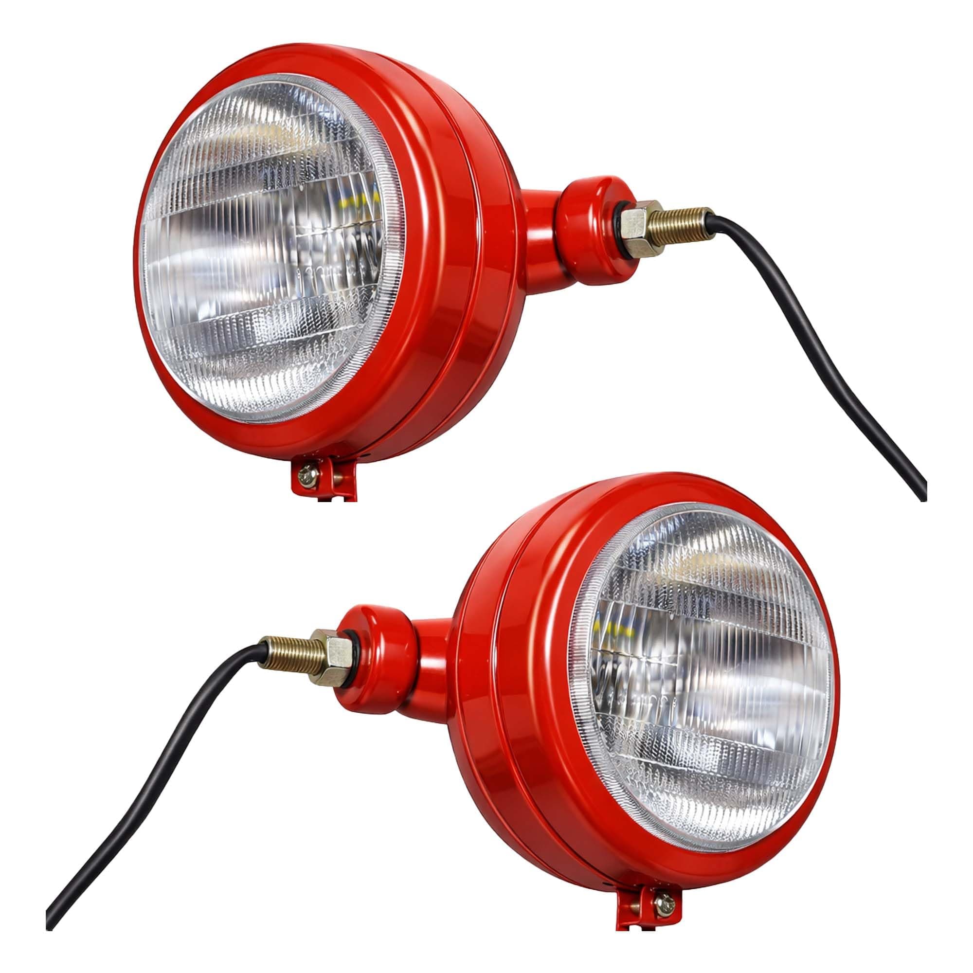 APSMOTIV Bajato Tractor Red Headlights Assembly Set For Case IH Tractor Claas Tractor Farmtrac Tractor Massey Ferguson Tractor 35 35X 65 765 1200 1400 800 700 and 900 Series Tractor Light 12 volt