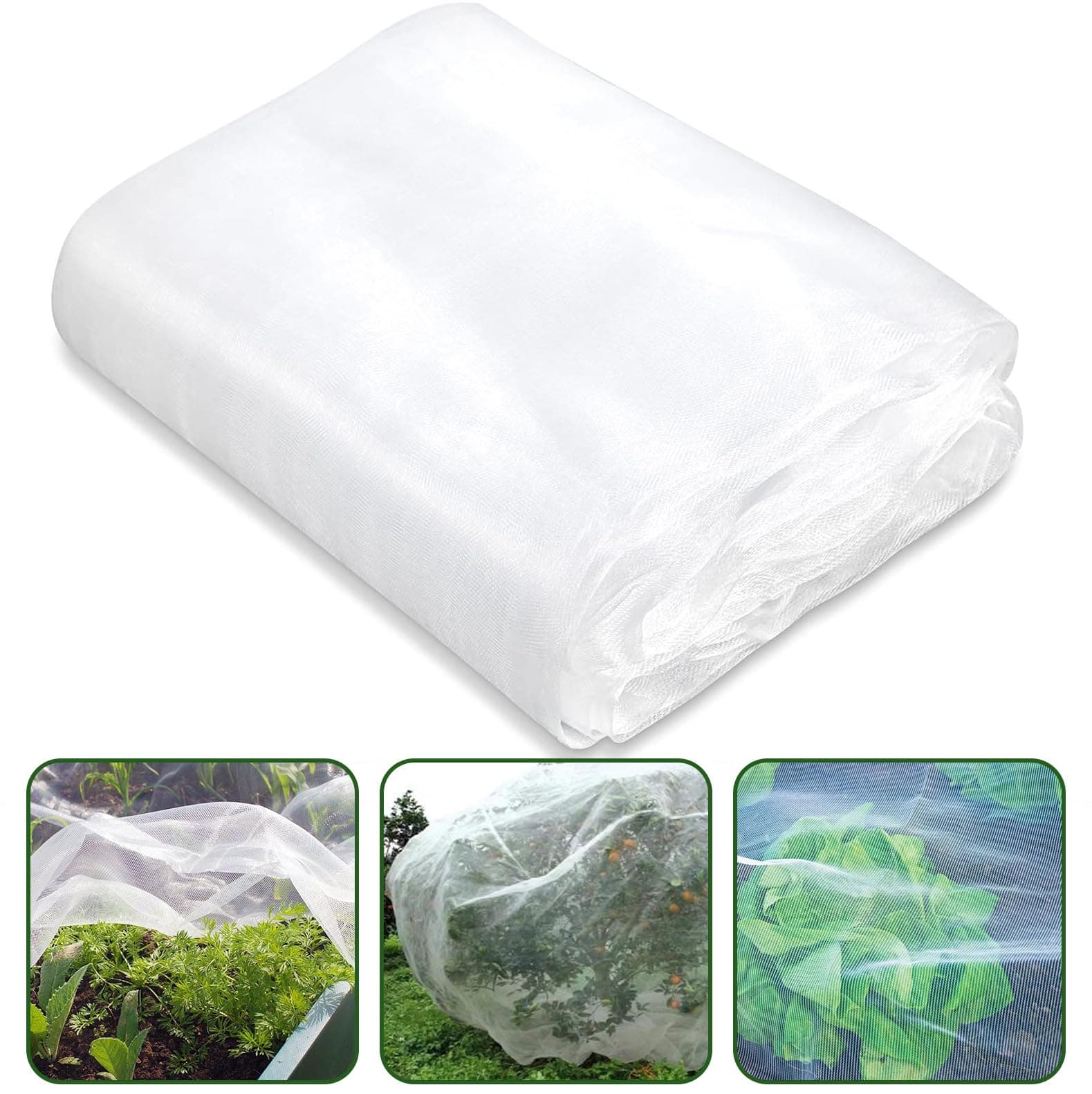 8 x 20Ft Ultra Fine Garden Mesh Netting Plant Cover, Bird Patio Netting Tree Vegetable Mesh Protection Netting Fruit Greenhouse Row Nets for Garden