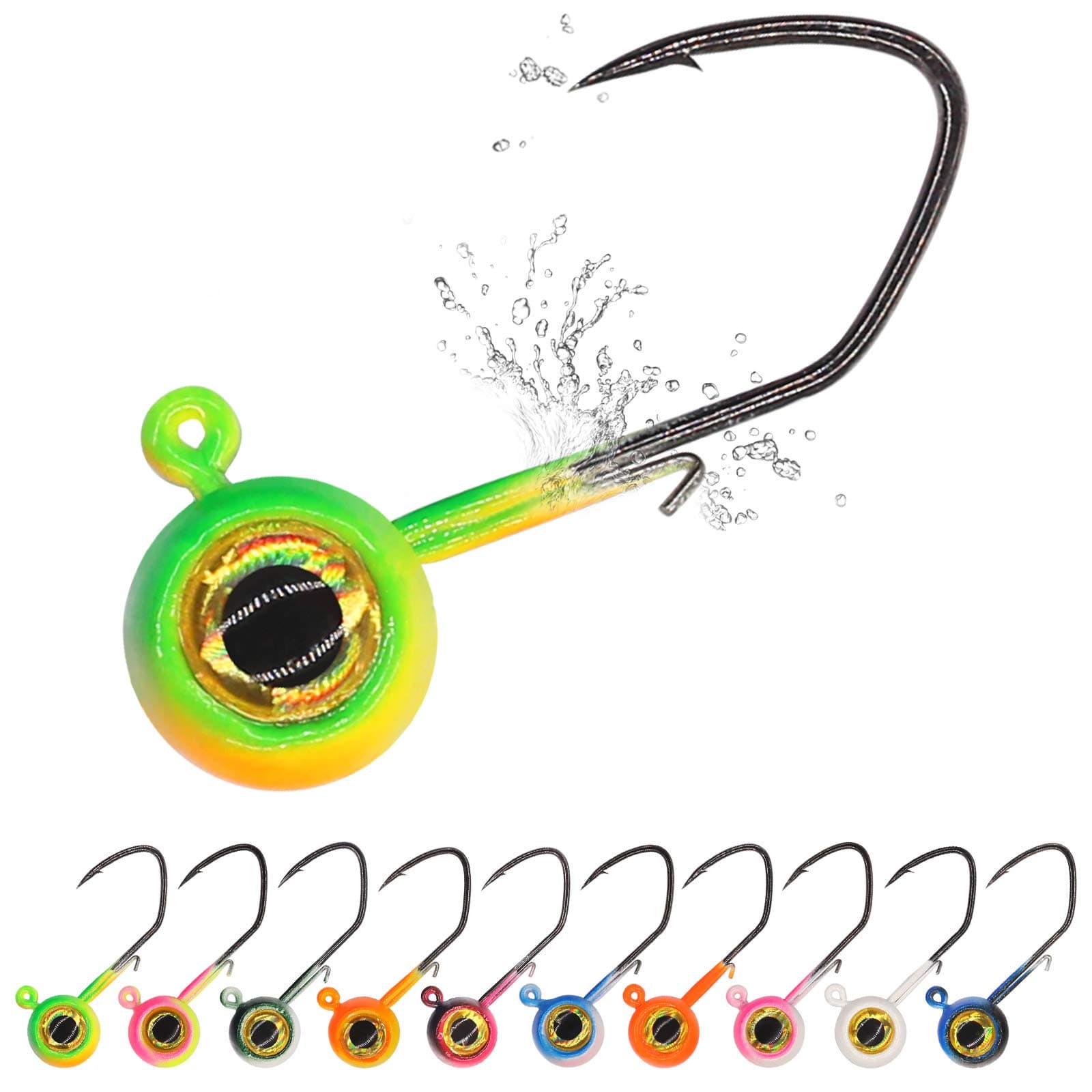 Crappie Jig Heads Kit With Underspin Spinner Blade, Lures and Jigs for Fishing - 30 & 50 Pack, 1/8, 1/16, 1/32 oz