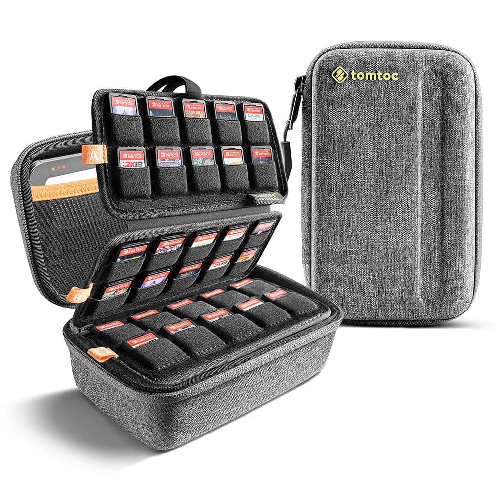 tomtoc 100 Game Cards Storage Case for Nintendo Switch, Game Cards Holder, Cartridges Collection Organizer Fit PS Vita Physical Games and SD Memory Card