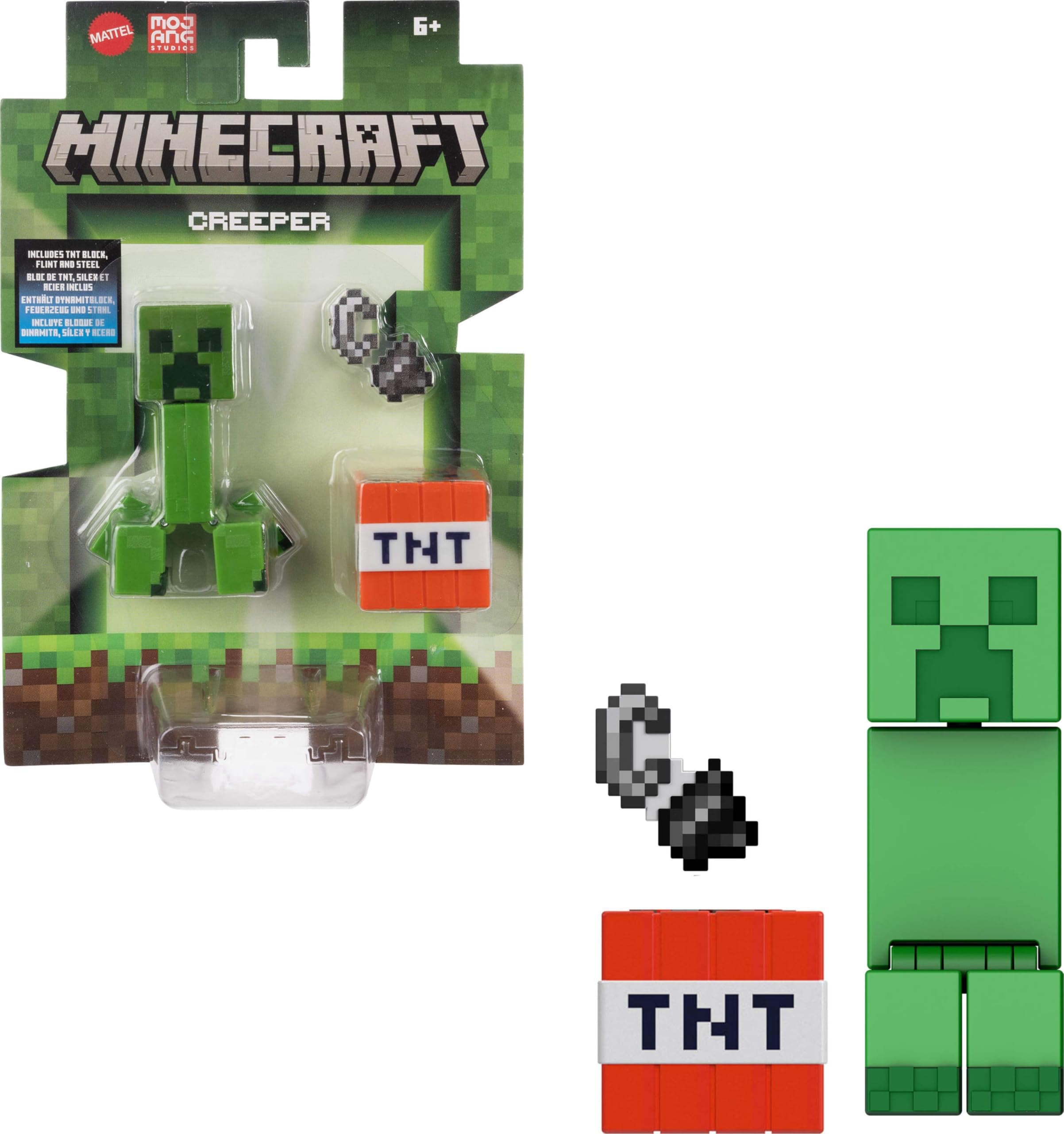 Mattel Minecraft Action Figure & Accessories 2-Pack with Creeper in 3.25-inch Scale, Collectible Toy Set