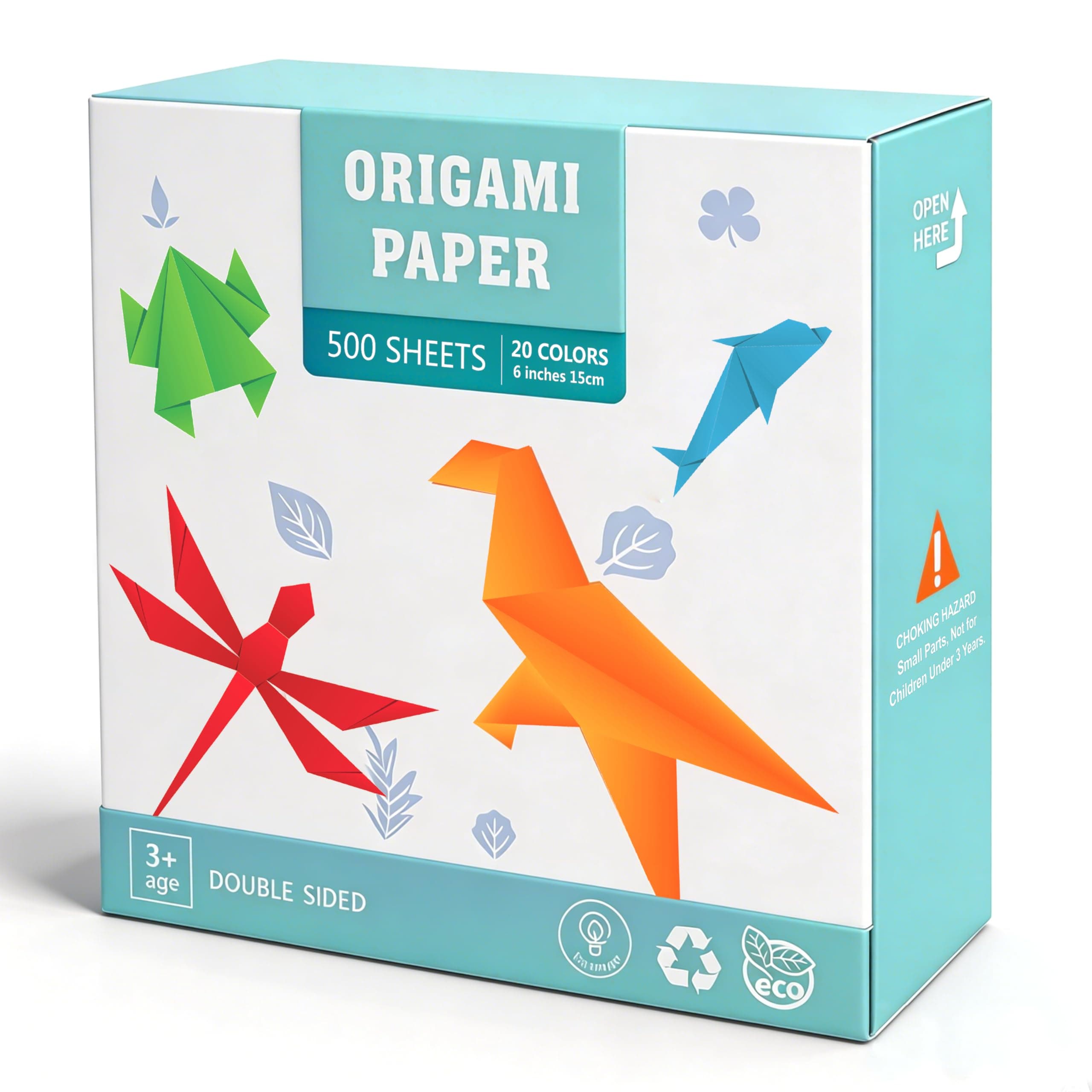 Origami Paper 6 Inches Square 500 Sheets 20 Vivid Colors Double Sided for DIY Creation,Gifts Ideal , Arts and Crafts Projects