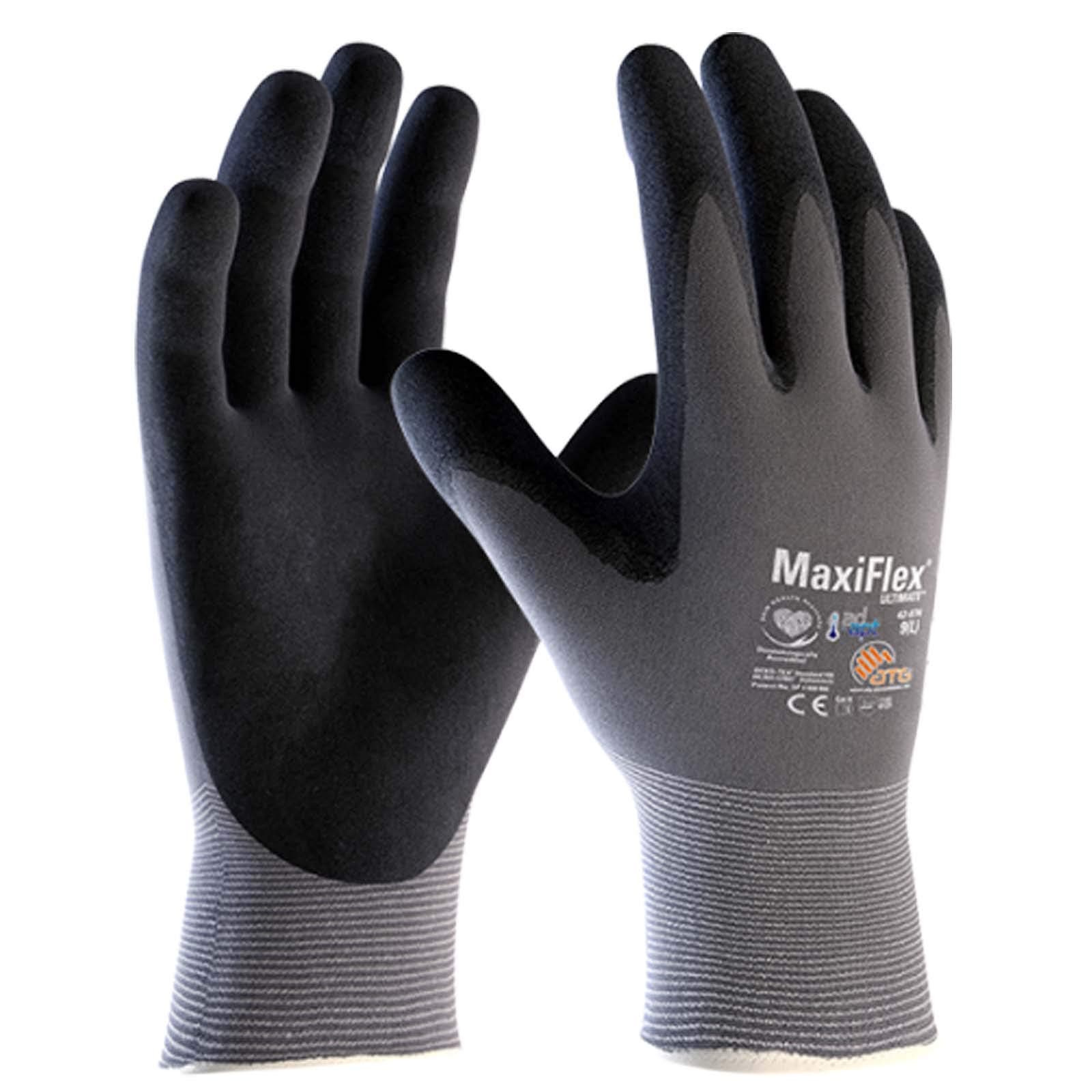 MaxiFlex Ultimate 34-874 Nitrile Foam Coated Work Gloves, Size 9/L (1 Pair)