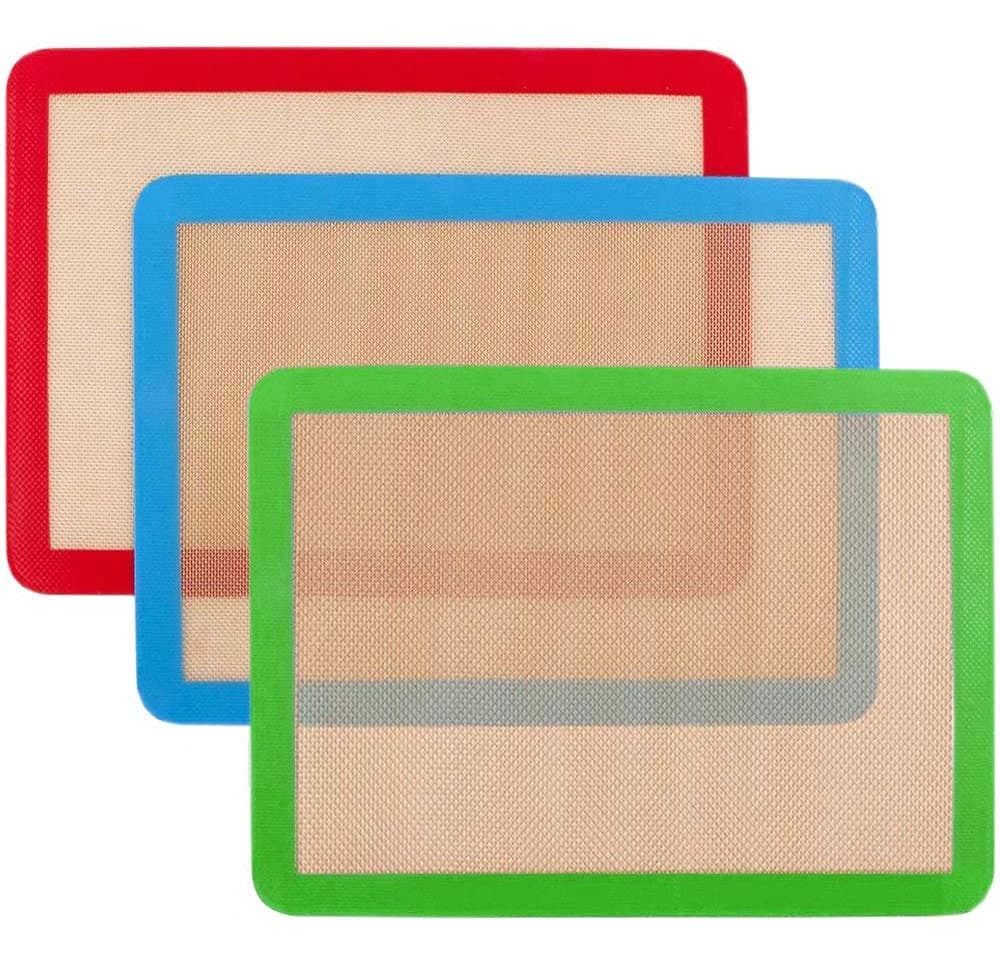 Silicone Baking Mat,NonStick Baking Mats (x3) Non-Slip Washable Reusable Heat Resistant, Non-Toxic, Flexible, Non-Stick, Easy to Clean Baking Sheet(16.5"x11")
