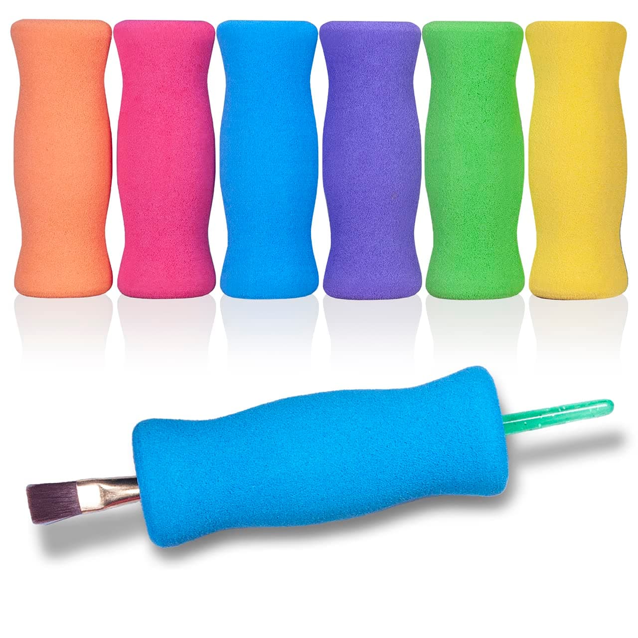 Soft Foam Pencil Grip for Kids and Adults, Open Slip Easy Insert Pen Paint Brush Holder for Right-Handed and Left-Handed Use