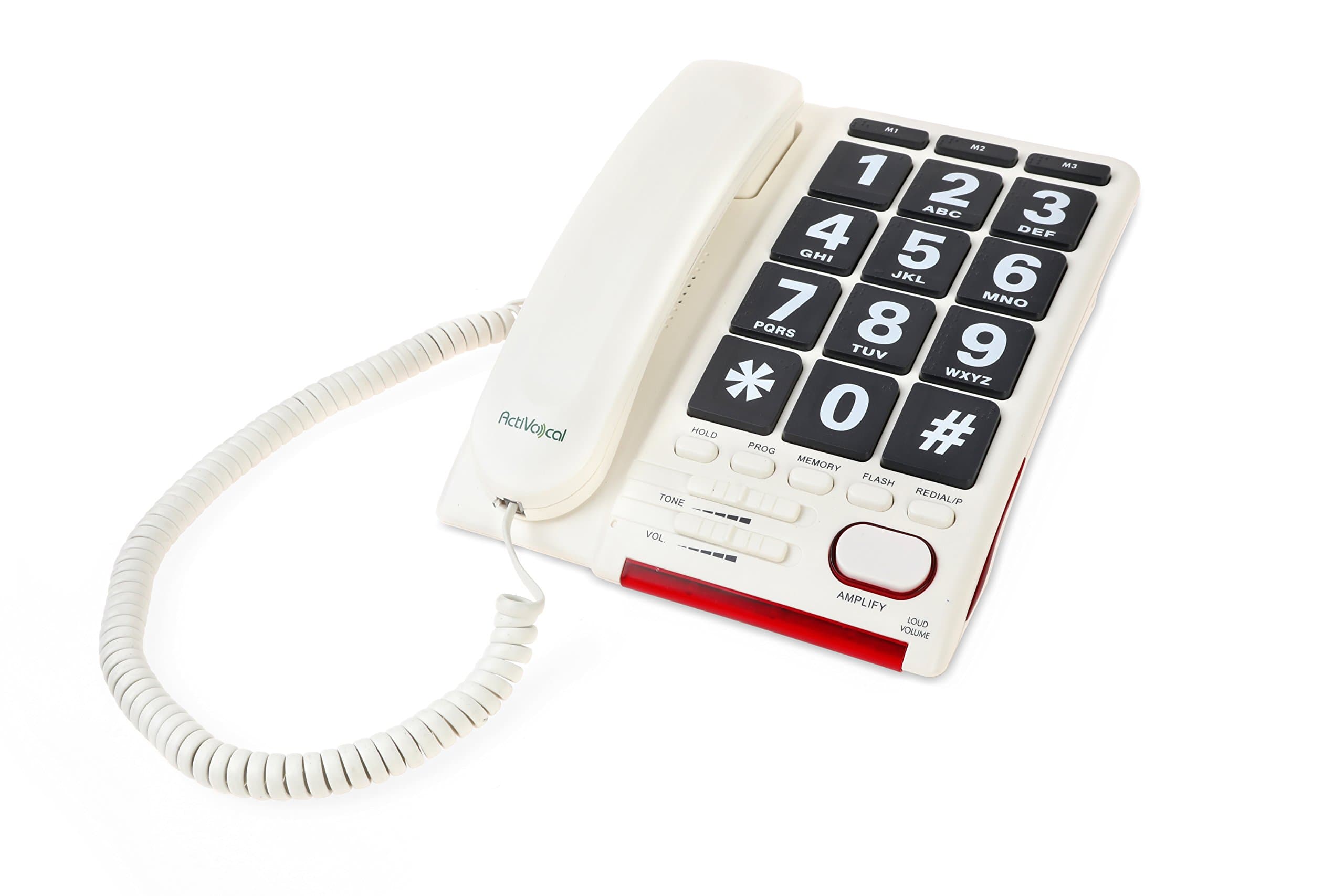 AmpliTalk 100 - The World's First Amplified, Voice Dialer Landline Phone with Braille Keys!