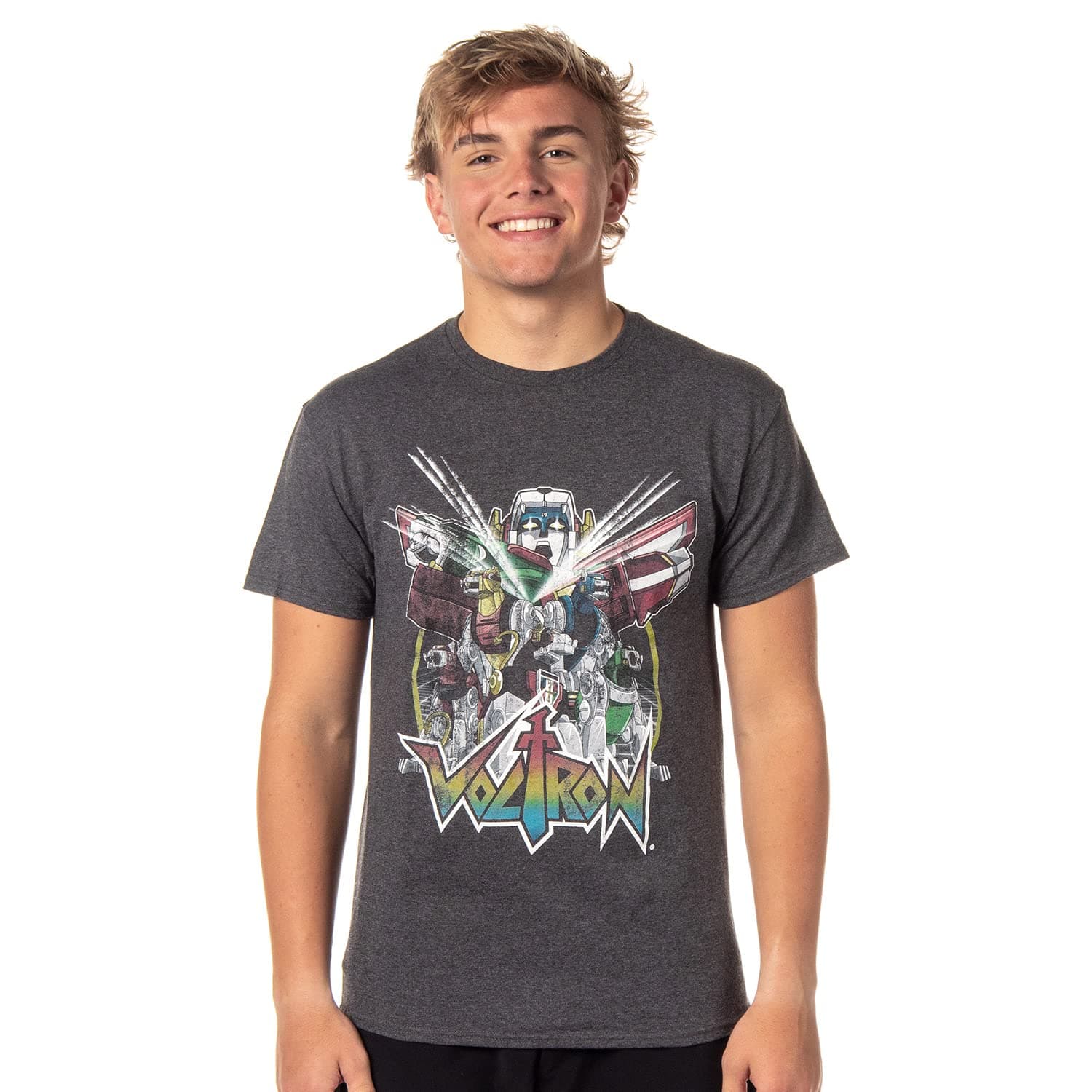 Voltron Men's Distressed Vintage Graphic Design T-Shirt
