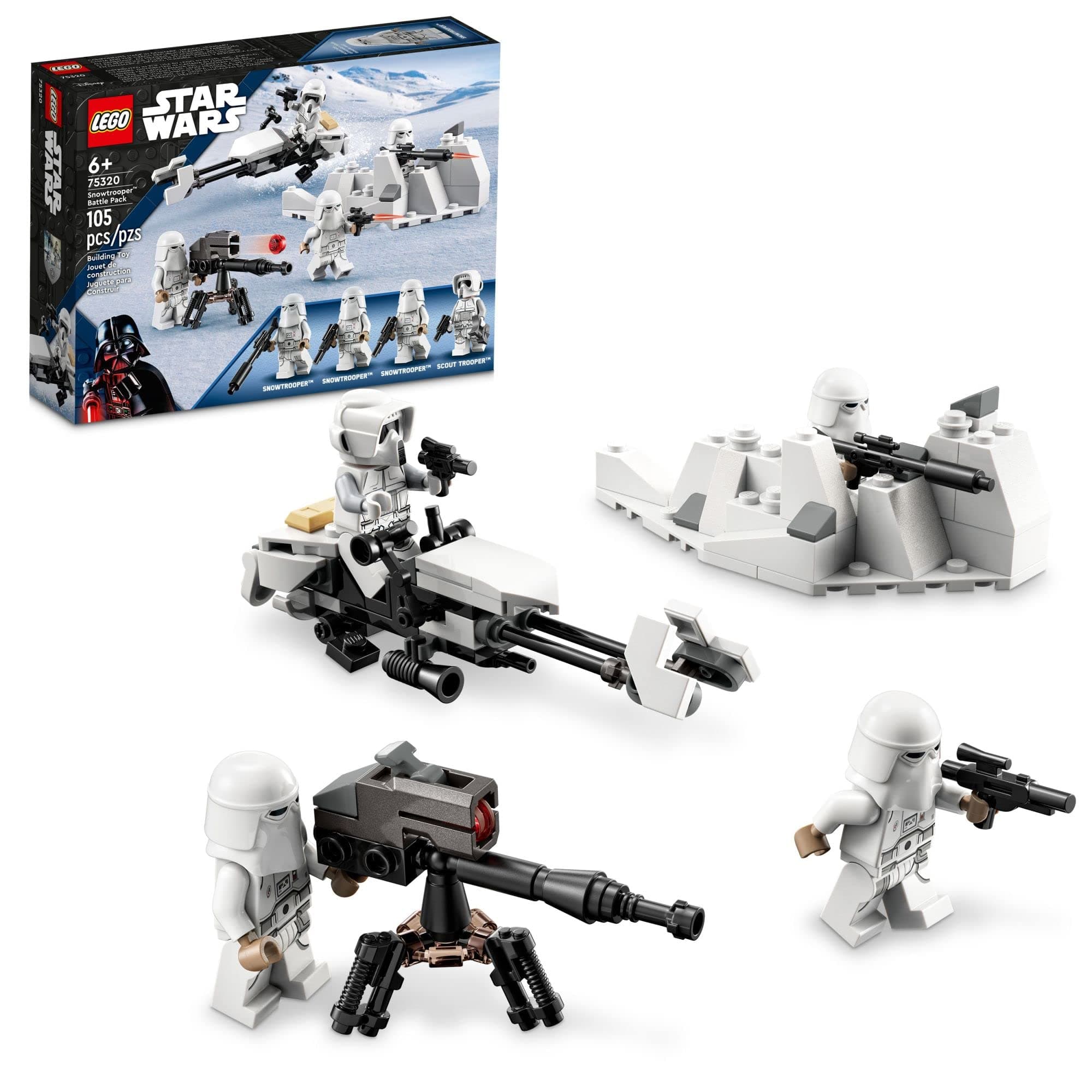 Star Wars Snowtrooper Battle Pack 75320; Toy Building Kit for Kids Aged 6 and up (105 Pieces)