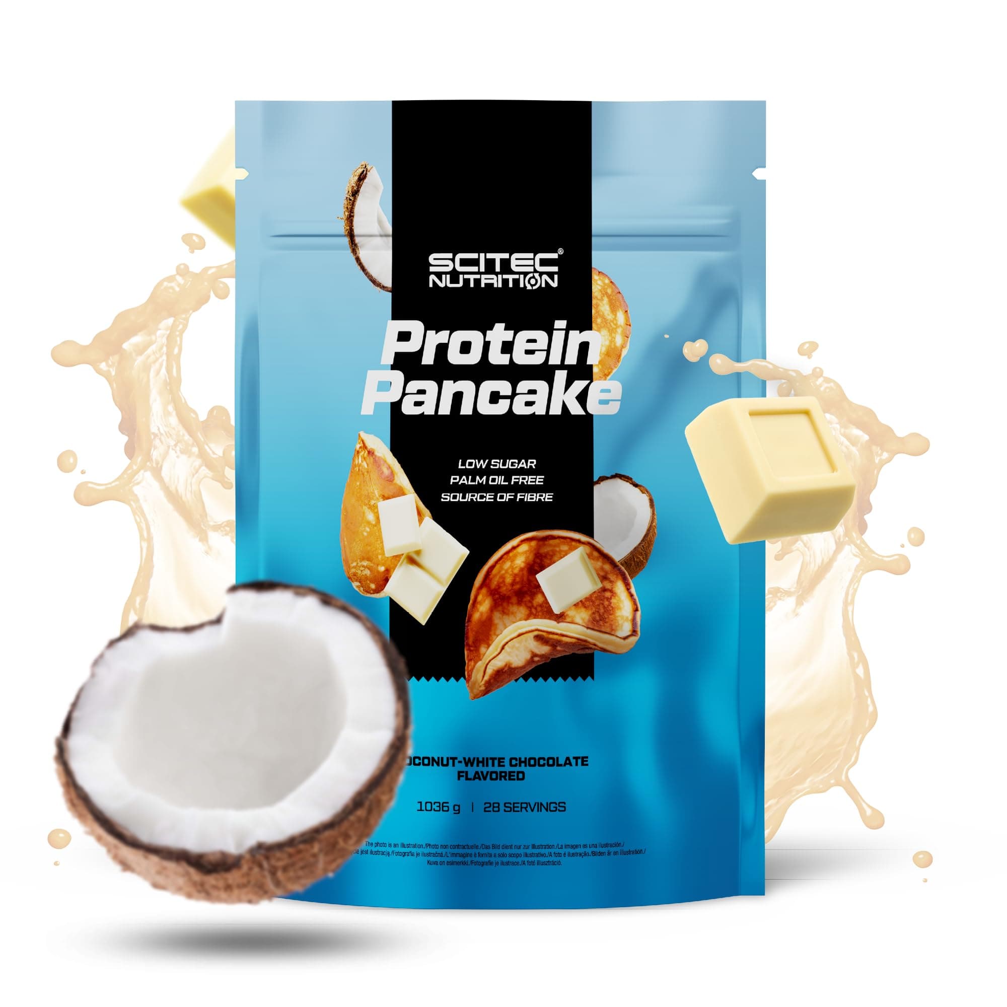 Scitec Nutrition Protein Pancake – Delicious, Fiber-Rich Breakfast Alternative – Palm Oil-Free – Source of Dietary Fiber, 1036 g, White Chocolate-Coconut