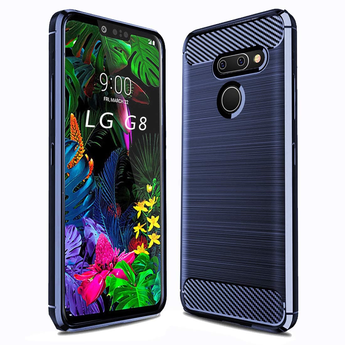 Sucnakp for LG G8 ThinQ Case,LG G8 Case, TPU Shock Absorption Cell Phone Cases Technology Raised Bezels Protective Cover for LG G8 Case (TPU Blue)