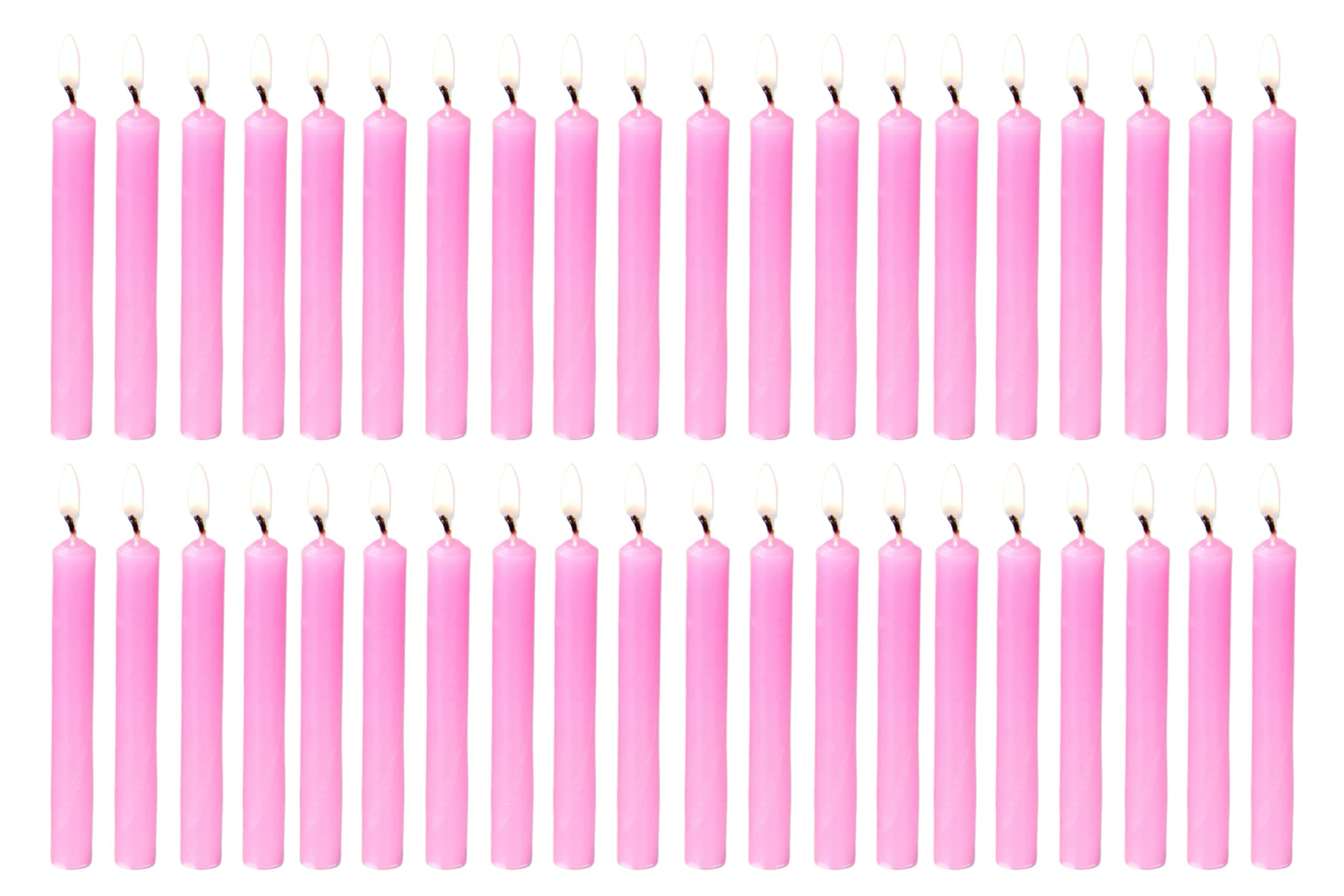 PROSPERRO LUMO by Parkash Candles Chime/Stick/Spell Candle Set of 40 | Ritual Spell | Unscented (Pink), Wax