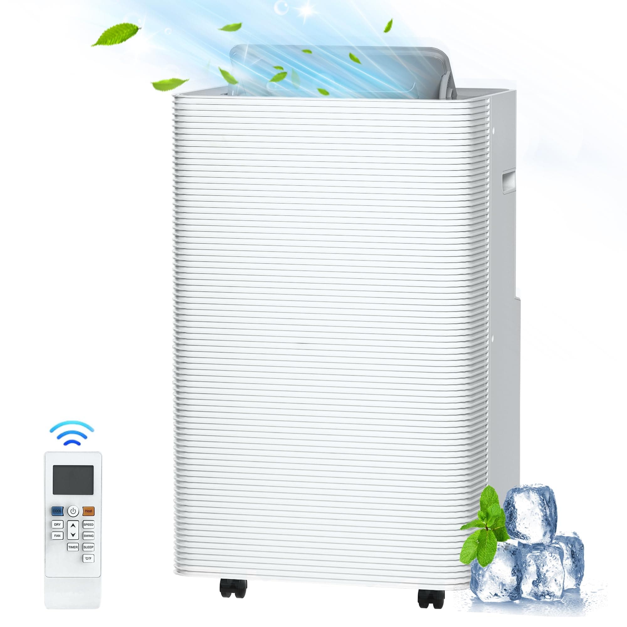 Portable Air Conditioner, 14000 BTU Portable AC Unit with Remote Control, Dehumidifier, Fan, Auto, Sleep Modes, Up to 700 Sq. Ft, Quiet Portable Air Conditioners with Installation Kits, 24H Timer