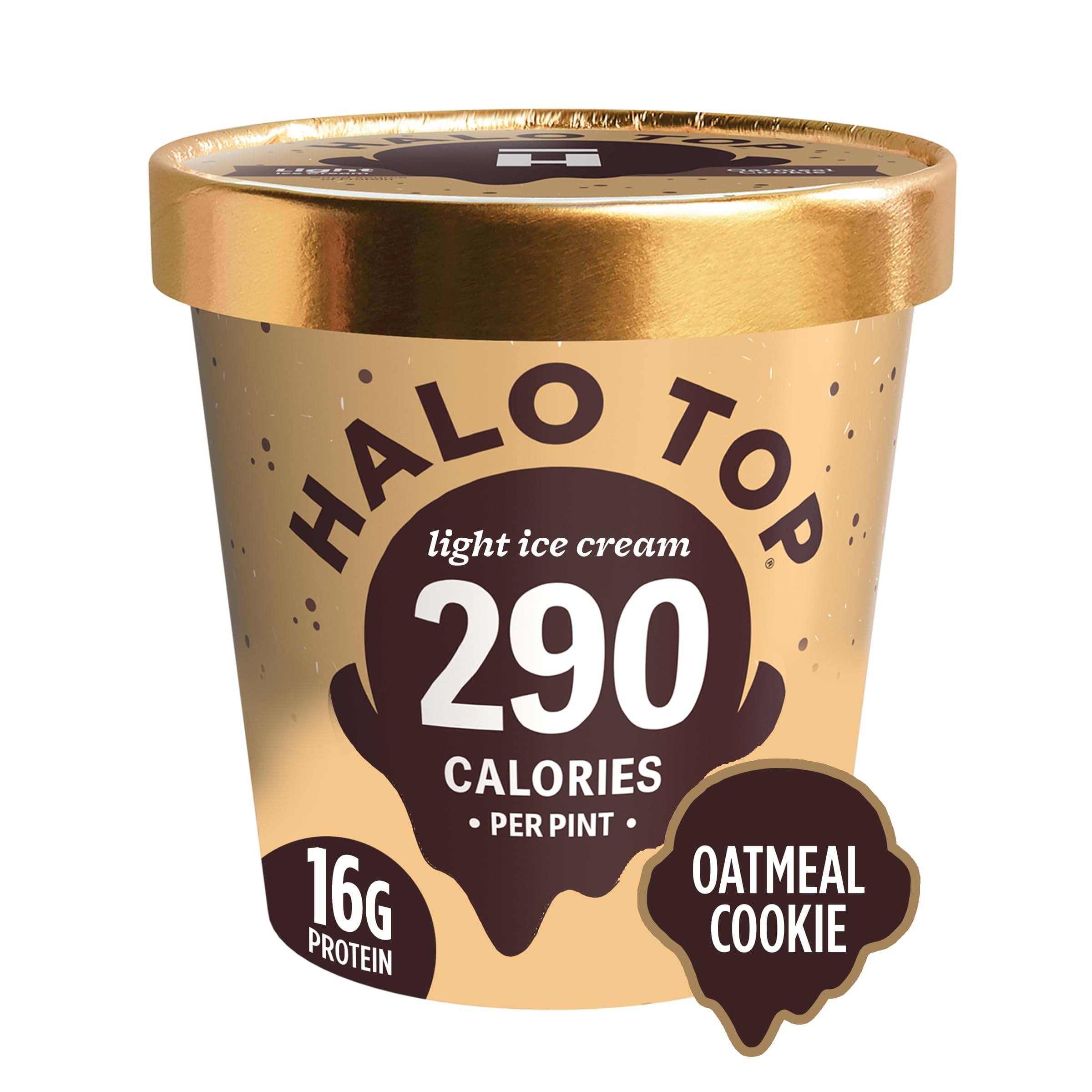 Halo Top Creamery, Oatmeal Cookie, 16 oz (Frozen)