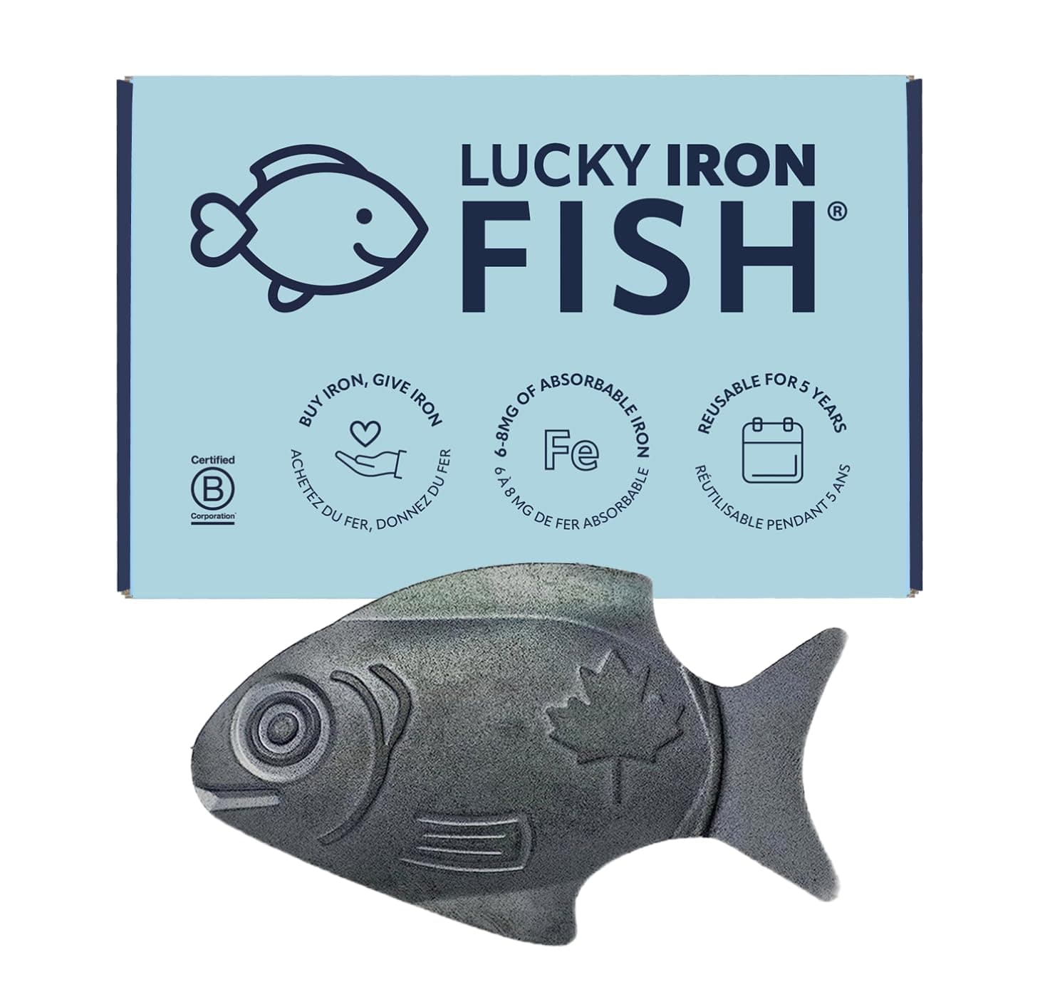Lucky Iron Fish Ⓡ A Natural Source of Iron - The Original Cooking Tool to Add Iron to Liquid-Based Meals, Reduce Iron Deficiency Risks - an Iron Supplement Alternative, Ideal for Menstruators & Vegans