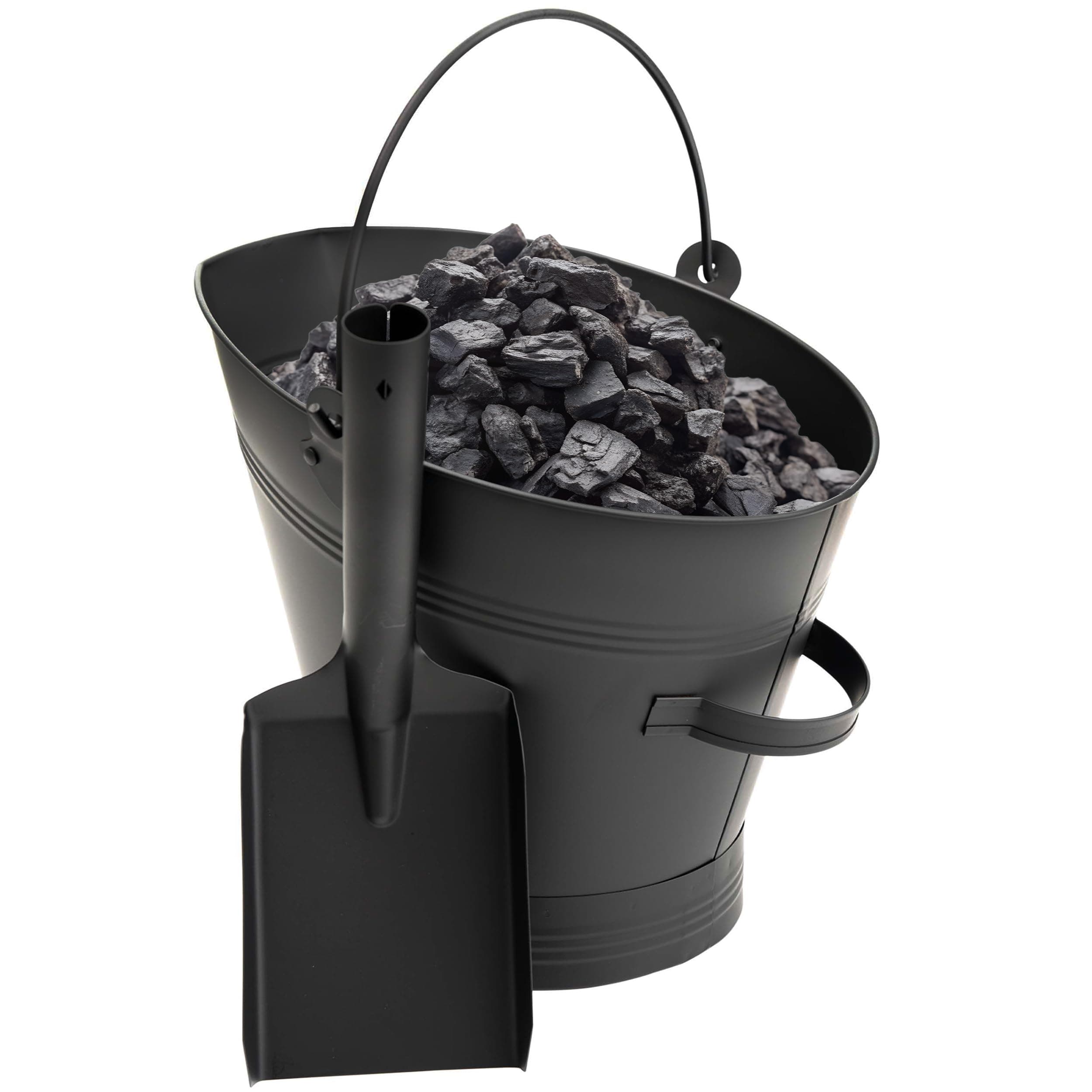 Fireplace Waterloo Style Black Coal Scuttle Bucket Hod With Shovel (Waterloo Style Coal Bucket & Shovel)