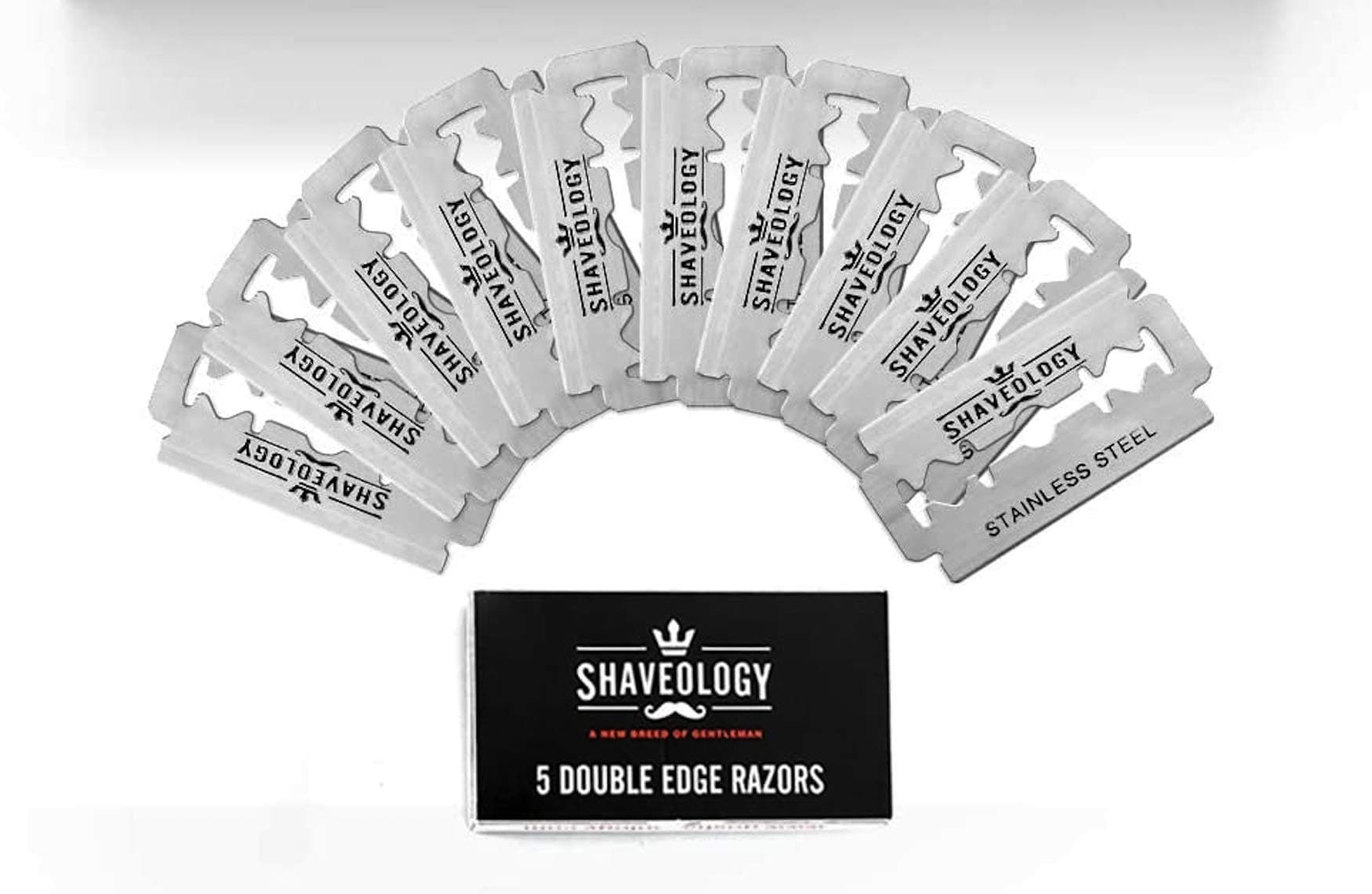 100 Premium Safety Razors Blades - 700 day supply - Double Edge Razor Blades - Shaveology Replacement Razor Blades - 1 Razor Blade Made of Platinum Coated Steel, Exclusively for Shaveology Safety Razo