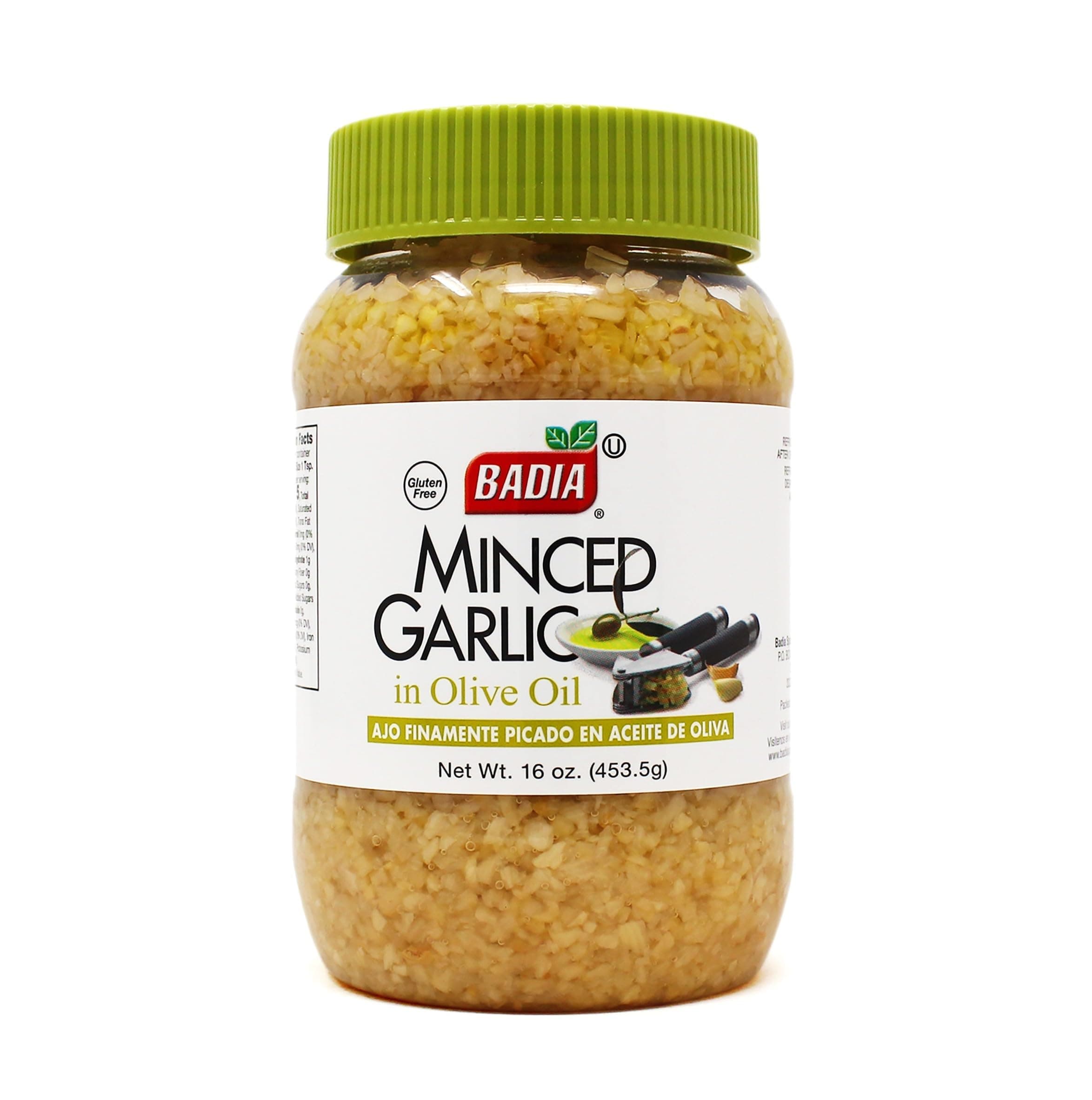 Badia Minced Garlic in Olive Oil, 16 oz – Fresh Minced Garlic, Bold Flavor for All Purpose Cooking, Gluten Free