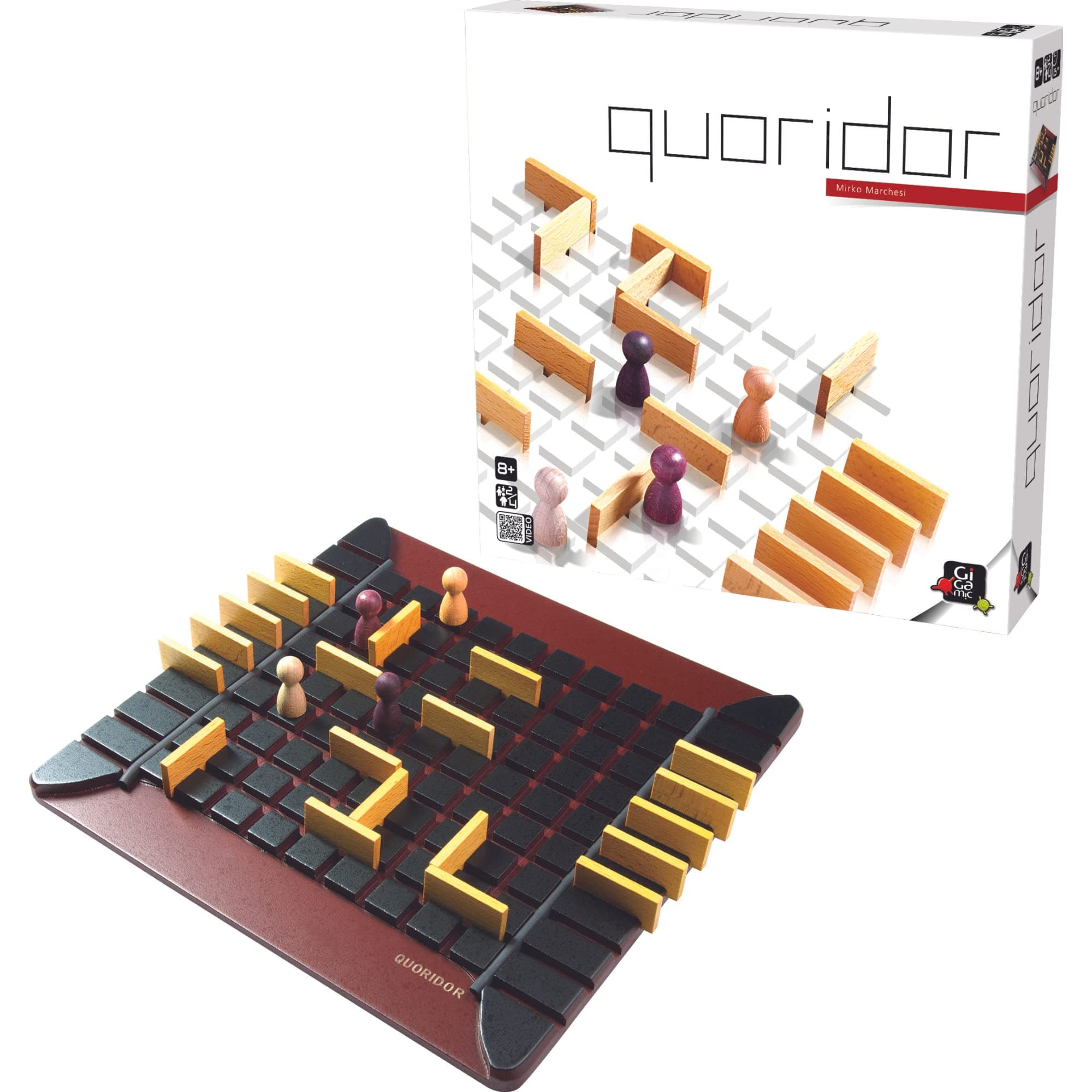 Gigamic Quoridor Classic, 2-4 Players, Ages 12+, Wood Strategy Game