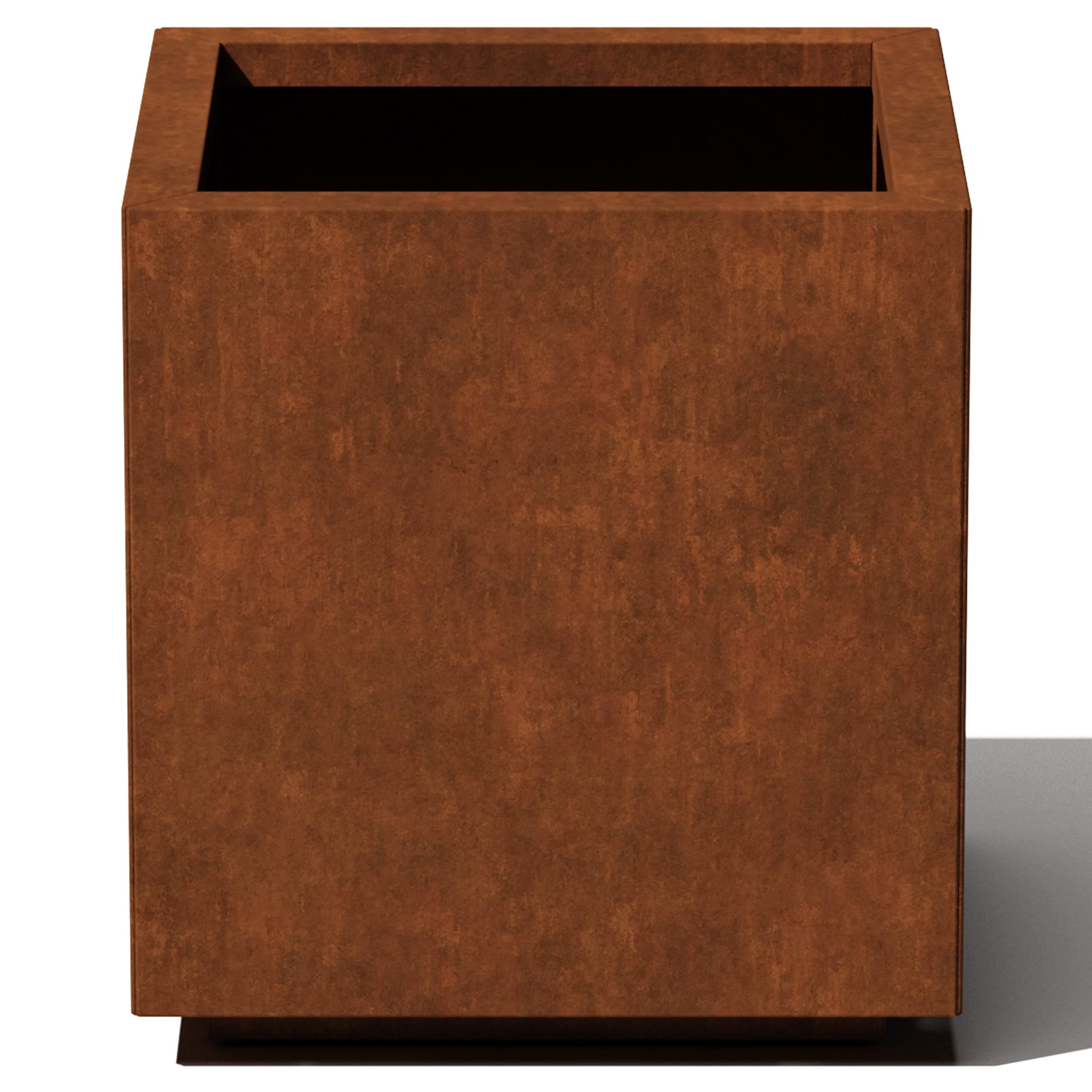 Veradek Corten Steel Series Cube Planter - Square Metal Planter for Outdoor Patio/Garden | Naturally Rusting Steel for All-Weather Use | Modern Rustic Décor for Trees, Flowers, Tall Trees