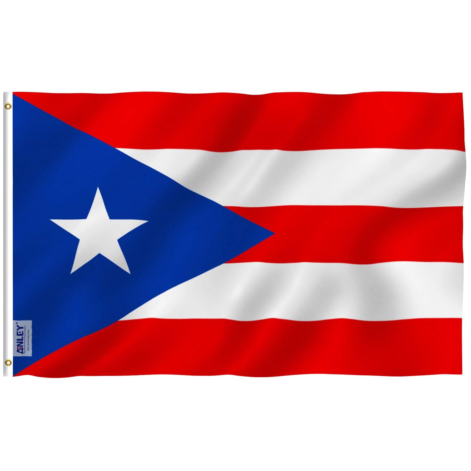 ANLEY Fly Breeze 3x5 Foot Puerto Rico Flag - Vivid Color and UV Fade Resistant - Canvas Header and Double Stitched - Puerto Rican National Flags Polyester with Brass Grommets 3 X 5 Ft