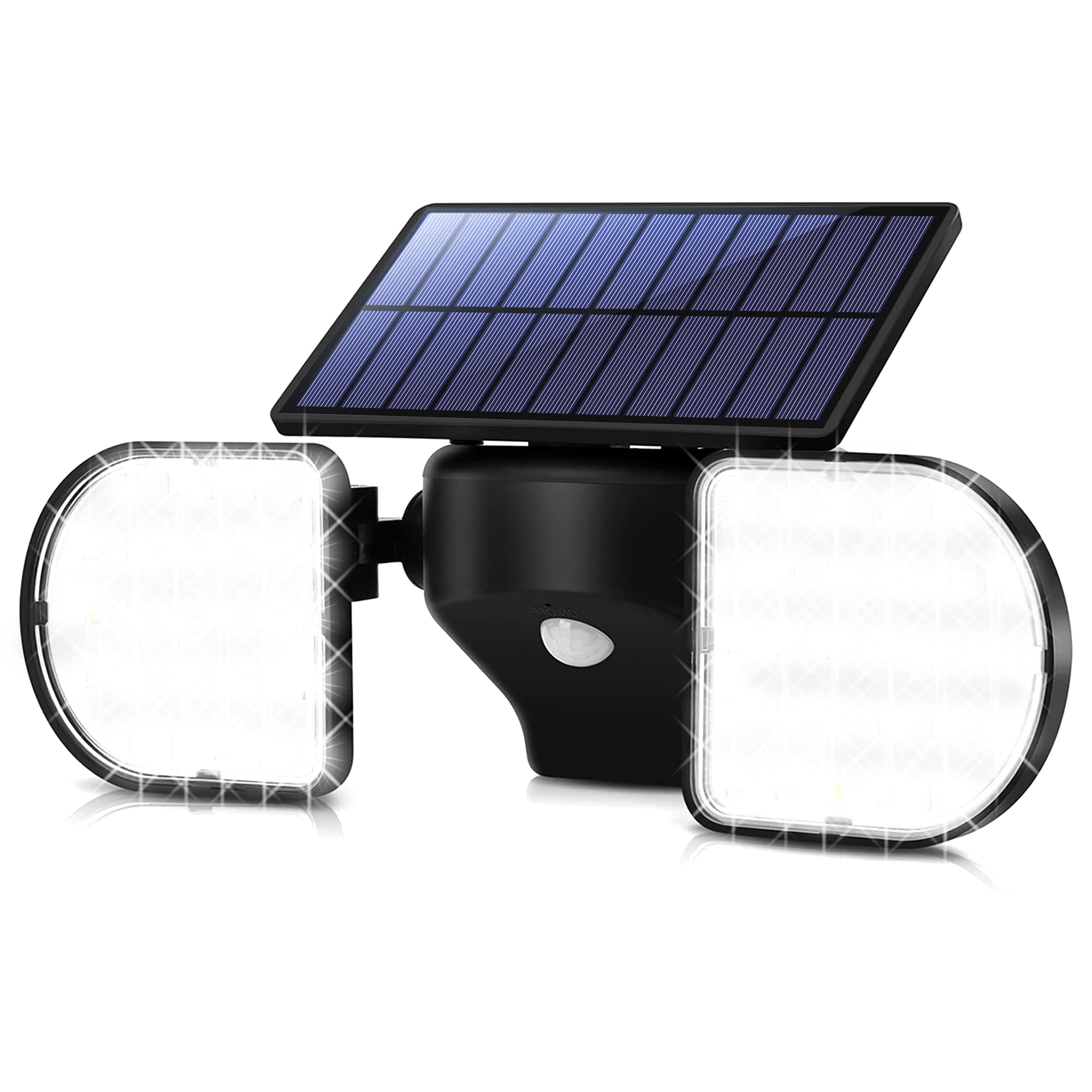 OUSFOT Solar Security Light Motion Sensor Outdoor 56 Led Solar Flood Light Dual Head Spotlights IP65 Waterproof 360 Degrees Adjustable Solar Wall Lights for Patio Front Door Yard Garden Garage Deck
