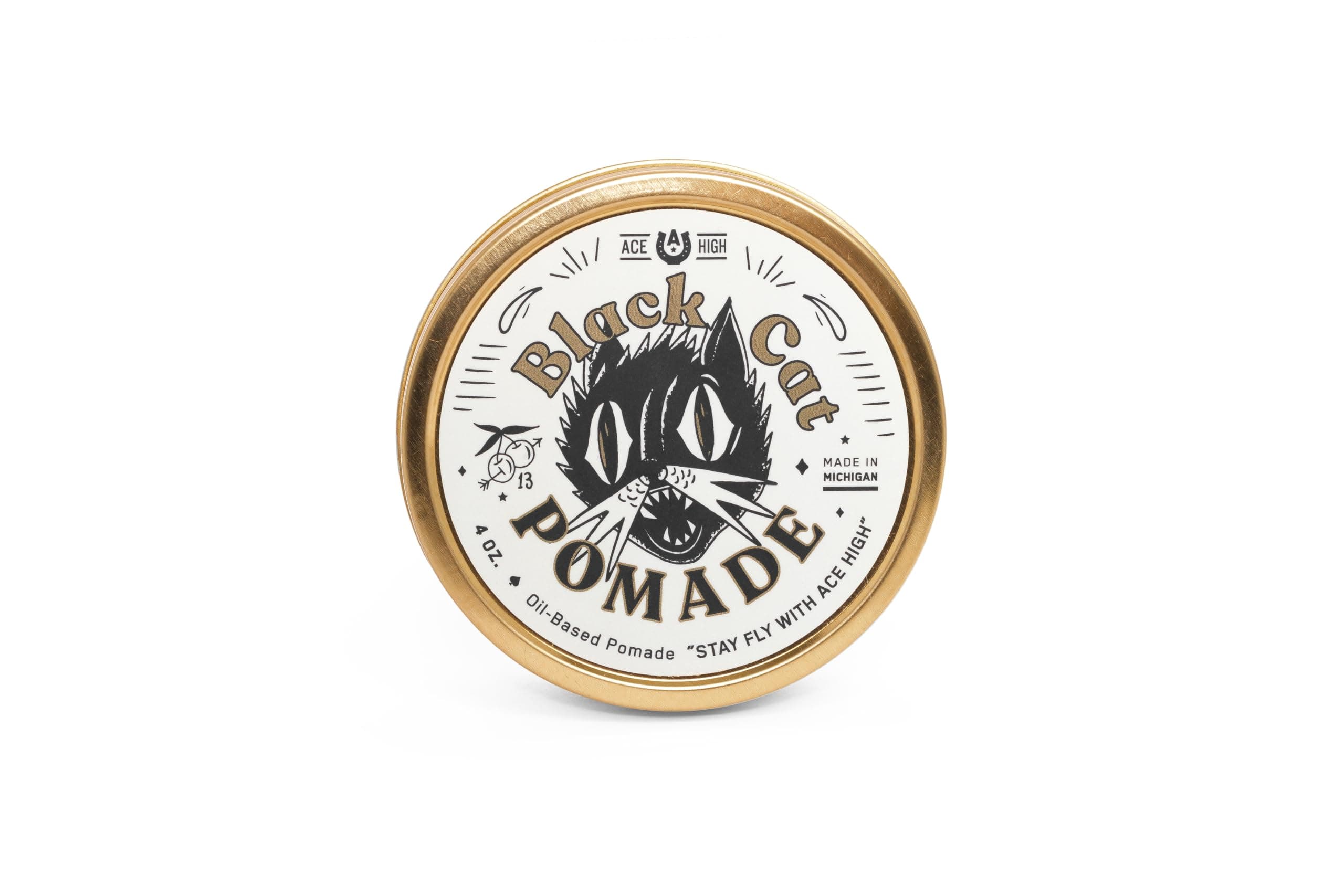 Black Cat Pomade, Firm Hold, High Shine, Oil Based, Hand Crafted, 4oz
