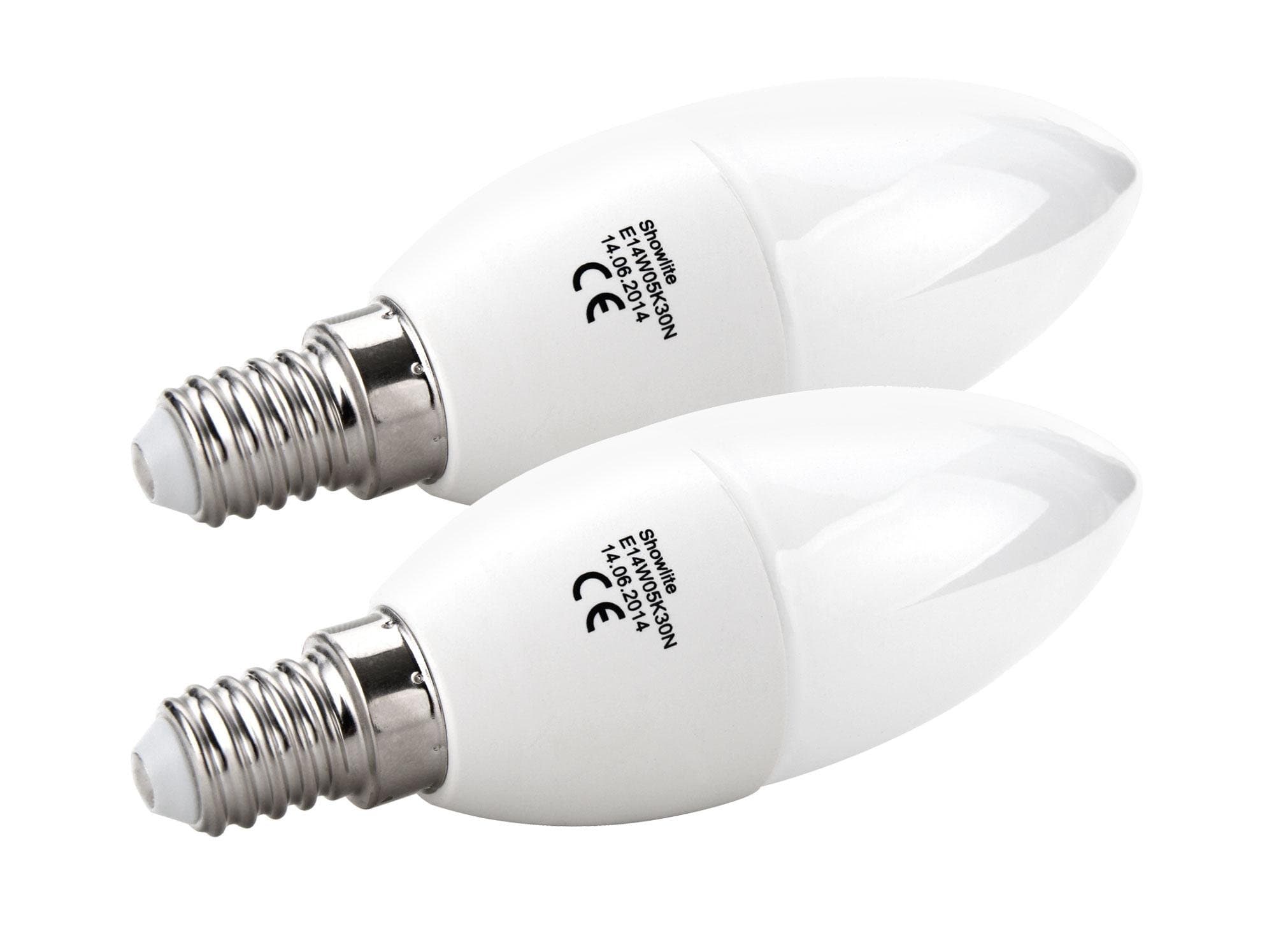 2-Piece SET Show Lite LED Candle Bulb E14W05K30N 5 Watts, 290 Lumens, E14 Socket, 3000 Kelvin