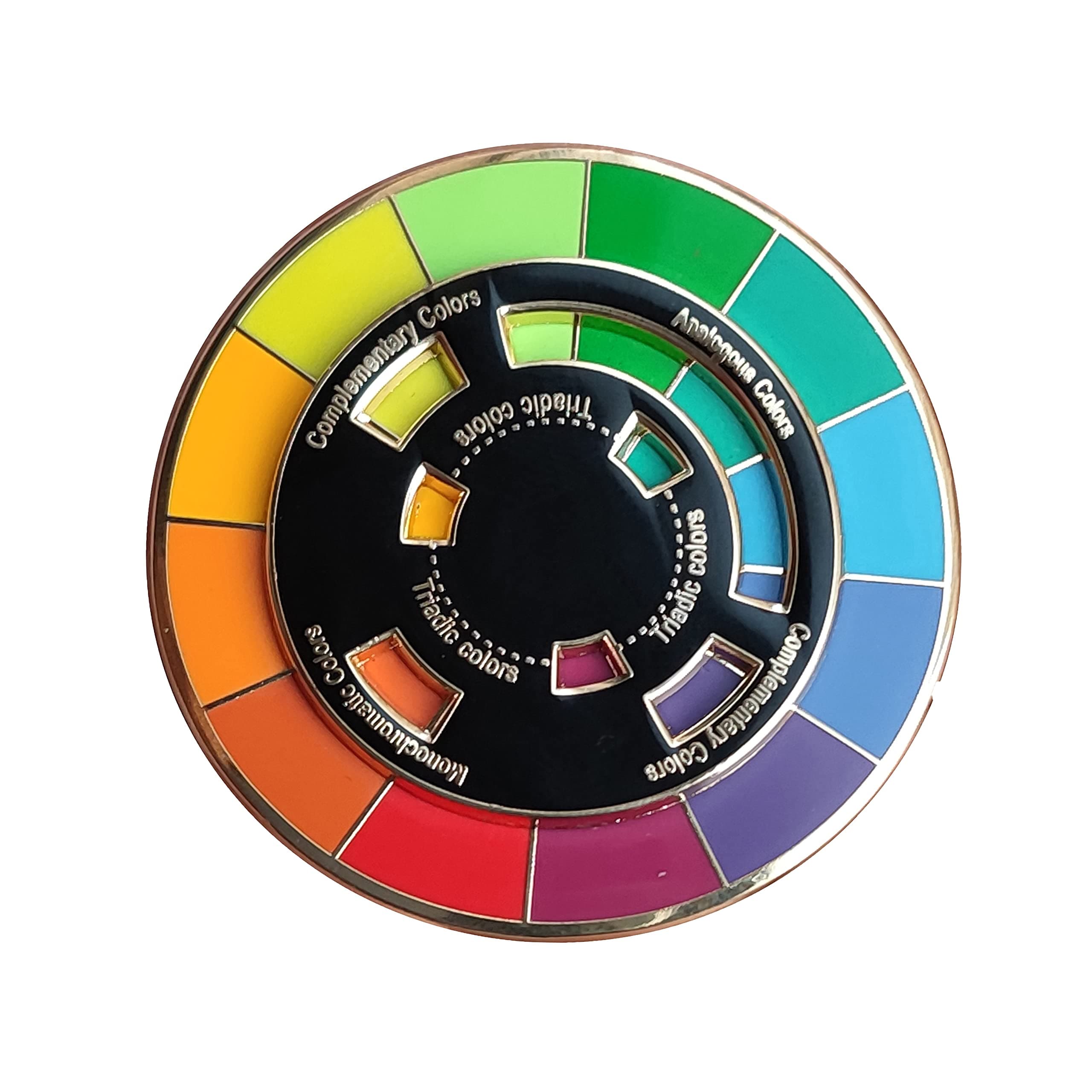 Creative Color Wheel Enamel pin, The Spinning Wheel Moves Nicely,Color Wheel Brooch (Color Wheel Enamel pin)