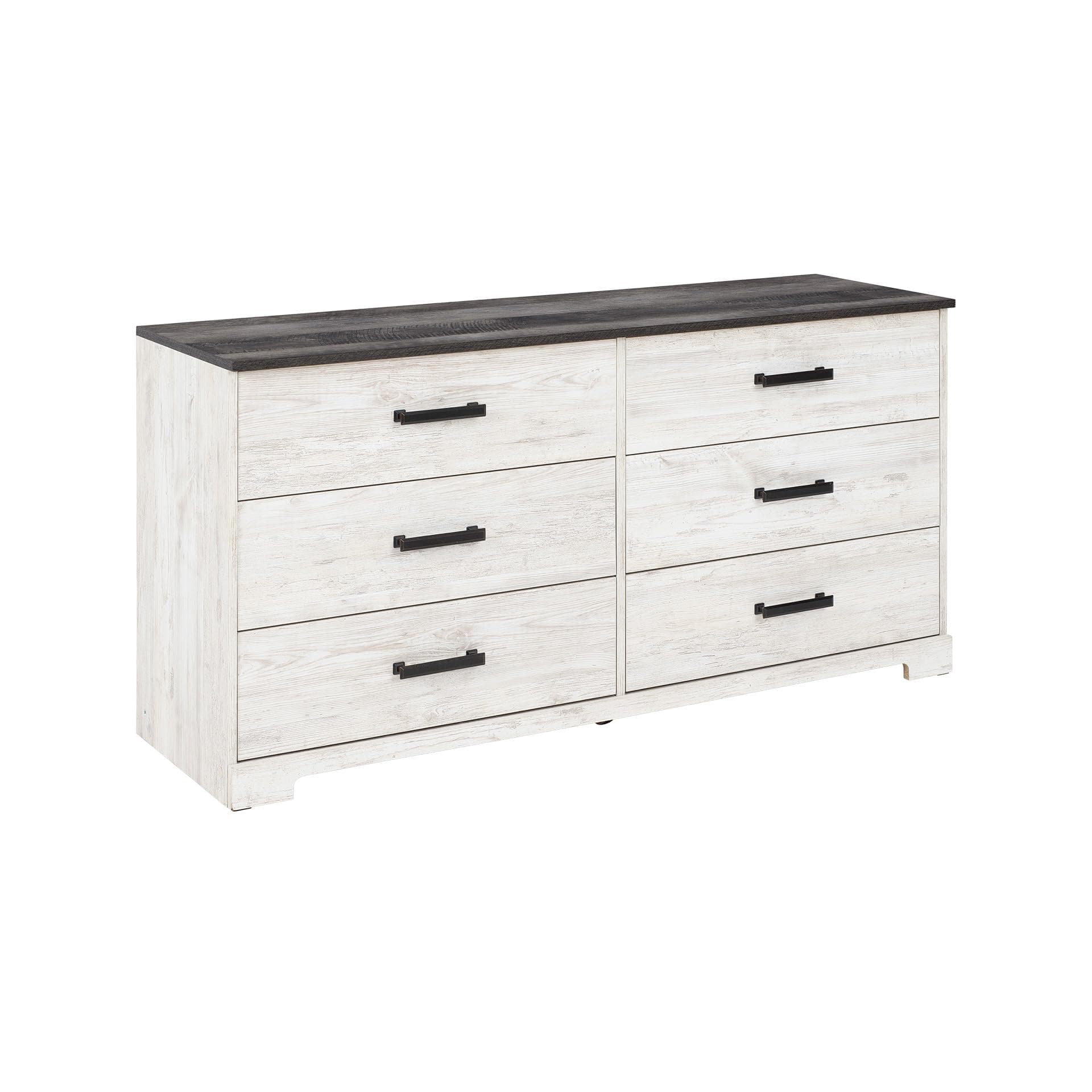 Signature Design by Ashley Shawburn 6 Drawer Dresser, Whitewash & Gray