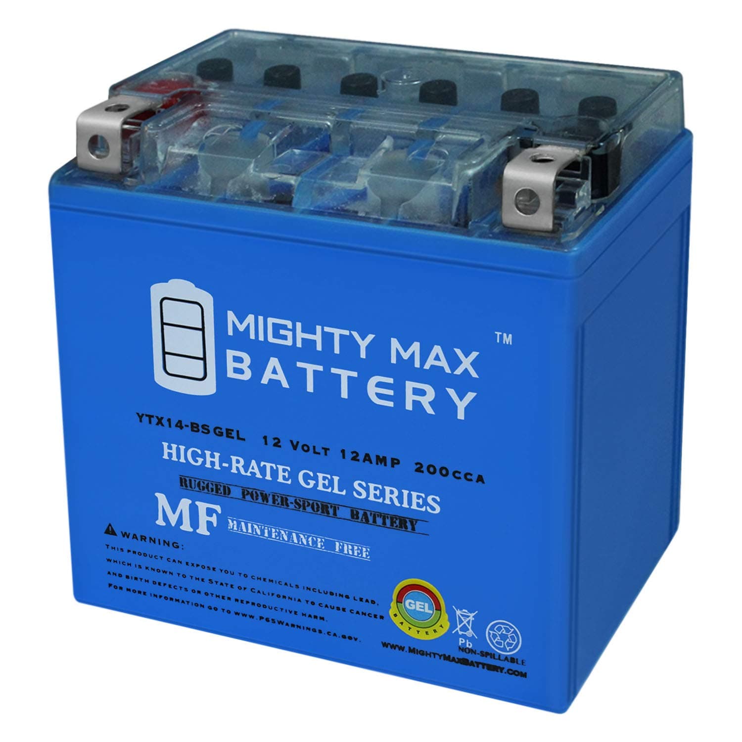 Mighty Max Battery YTX14-BS Gel Battery Replacement for Honda Pioneer 1000 16-18